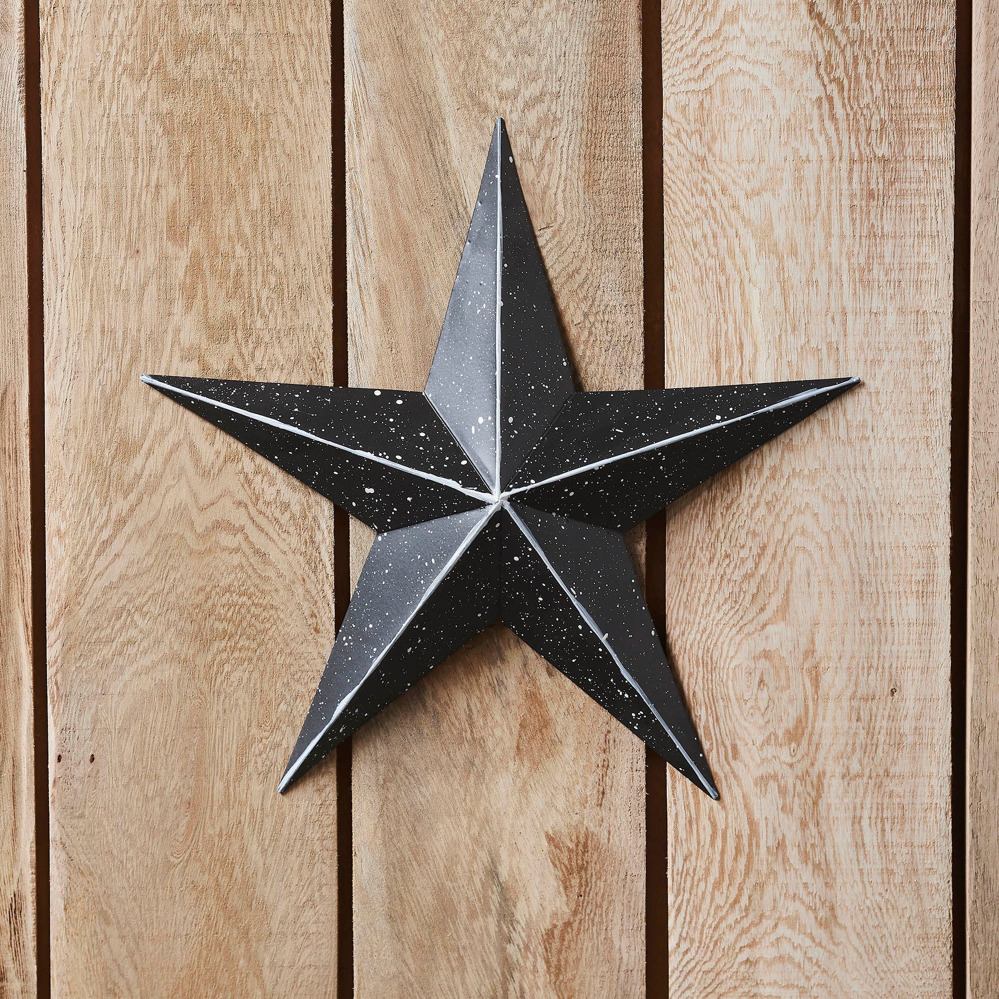 Faceted Metal Star Black - Multiple Sizes