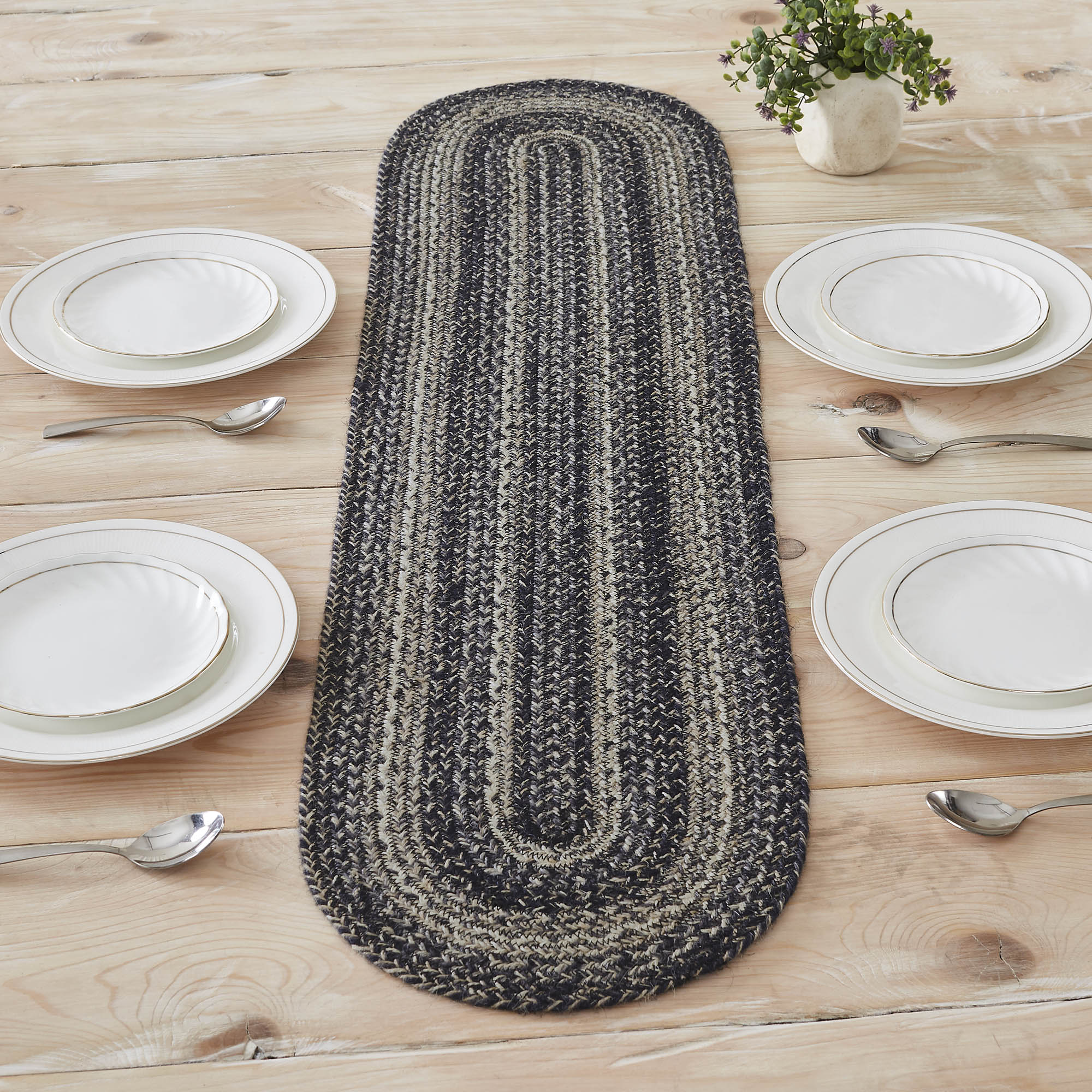 Farmstead Black Braided Table Runner - Image 2