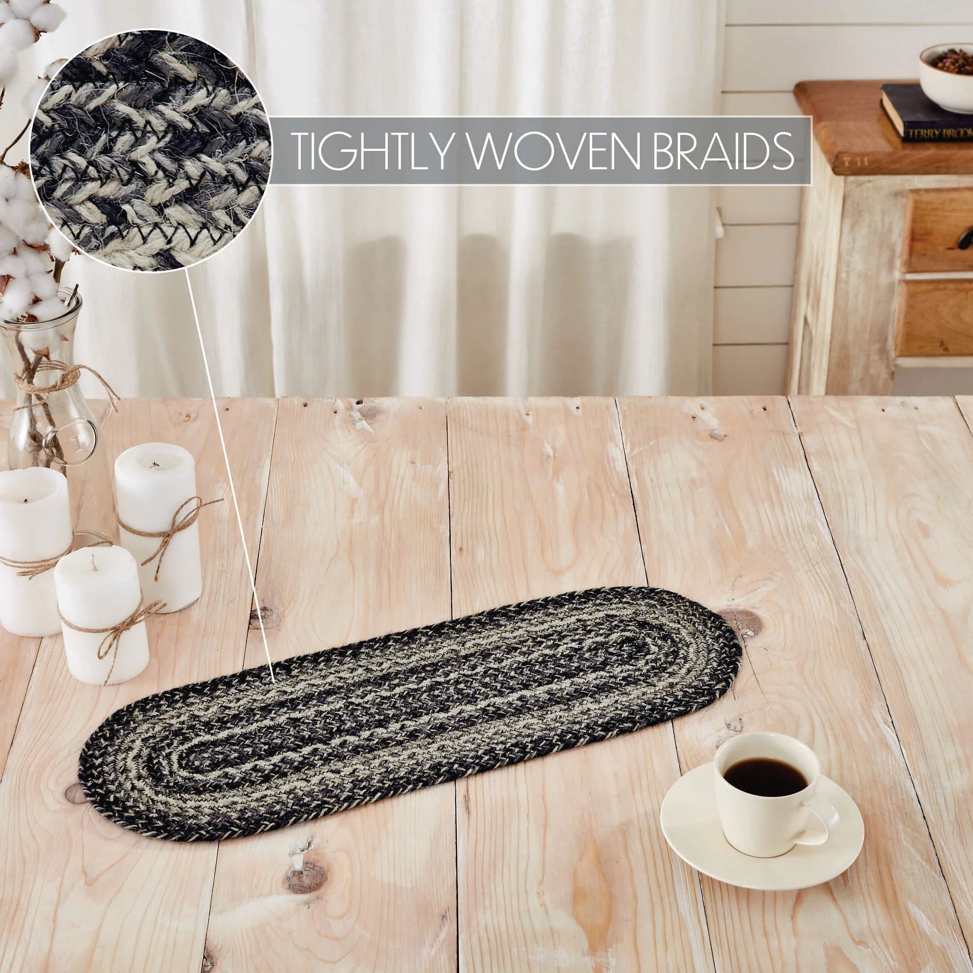 Farmstead Black Braided Table Runner - Image 5