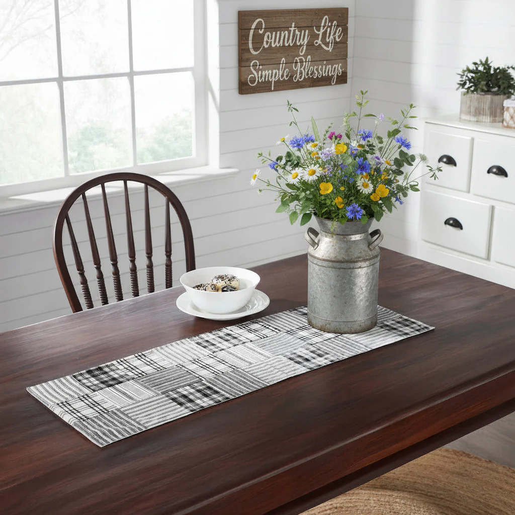 Farmstead Black Quilted Table Runners