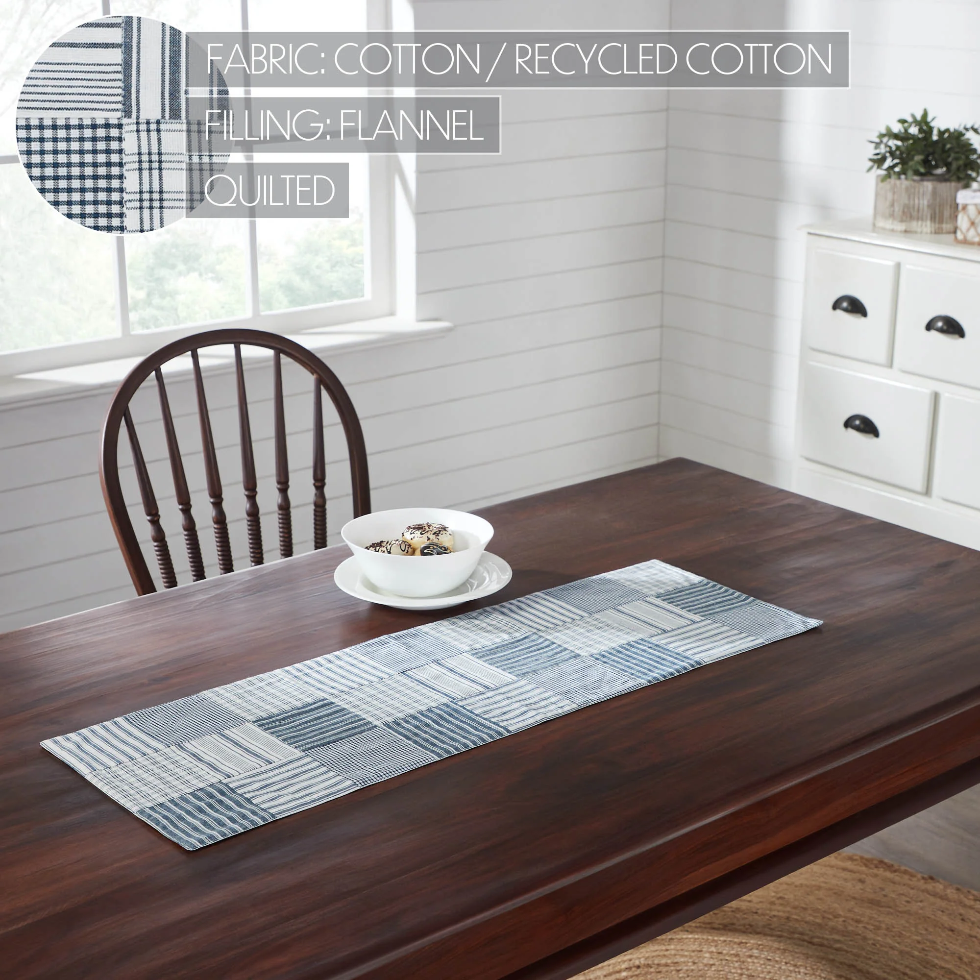 Farmstead Blue Quilted Table Runners - Image 4