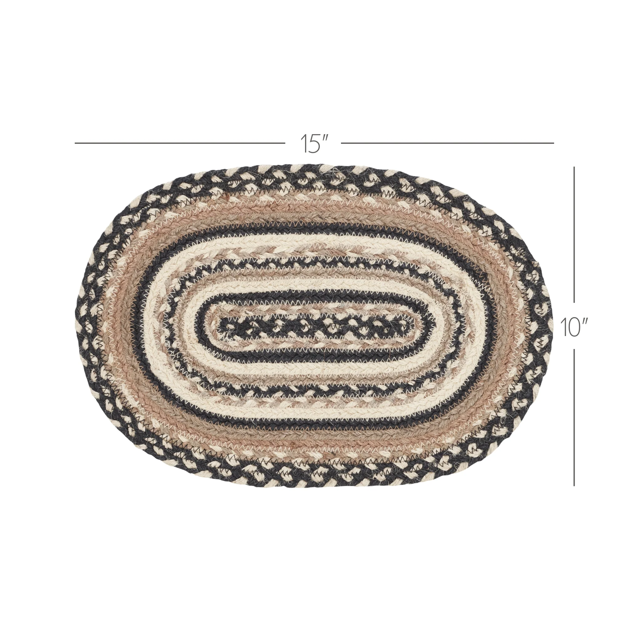 Farmstead Charcoal Oval Braided Placemat - Image 5