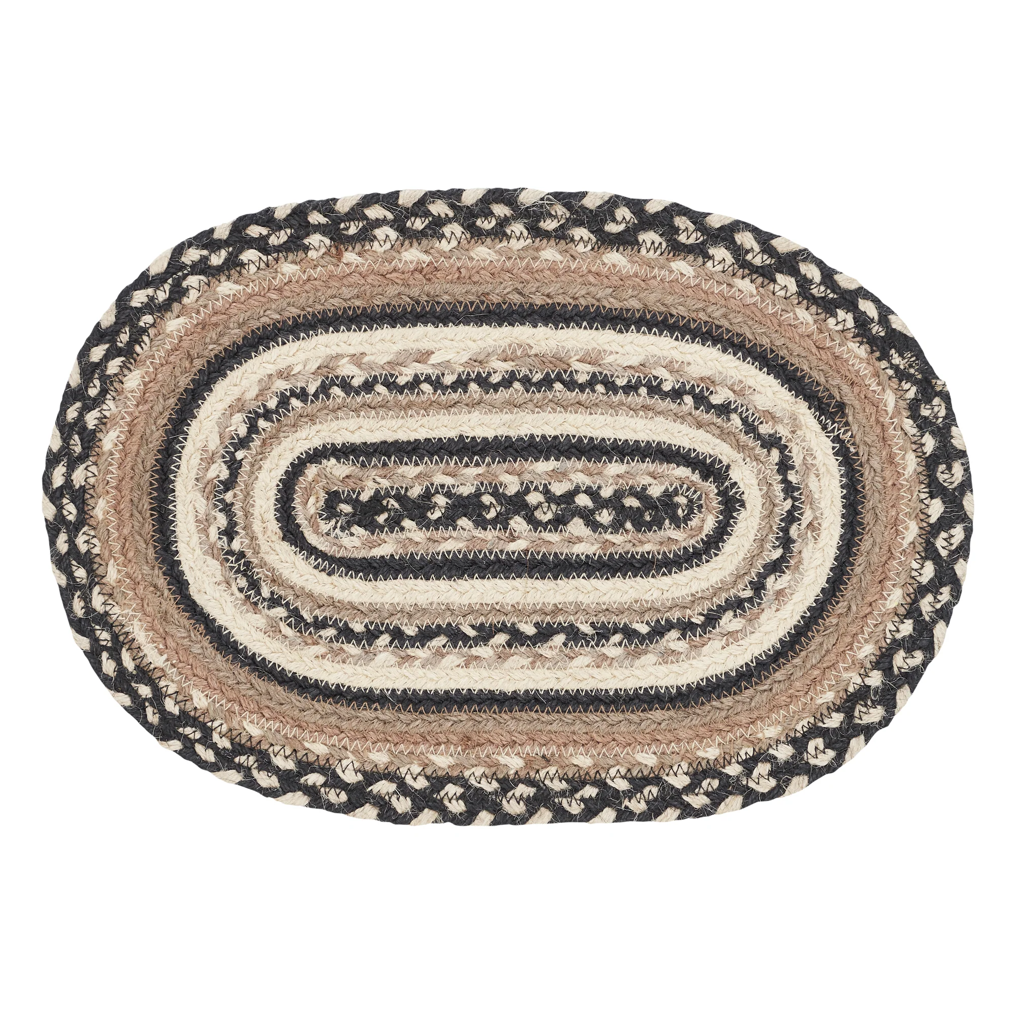 Farmstead Charcoal Oval Braided Placemat - Image 7