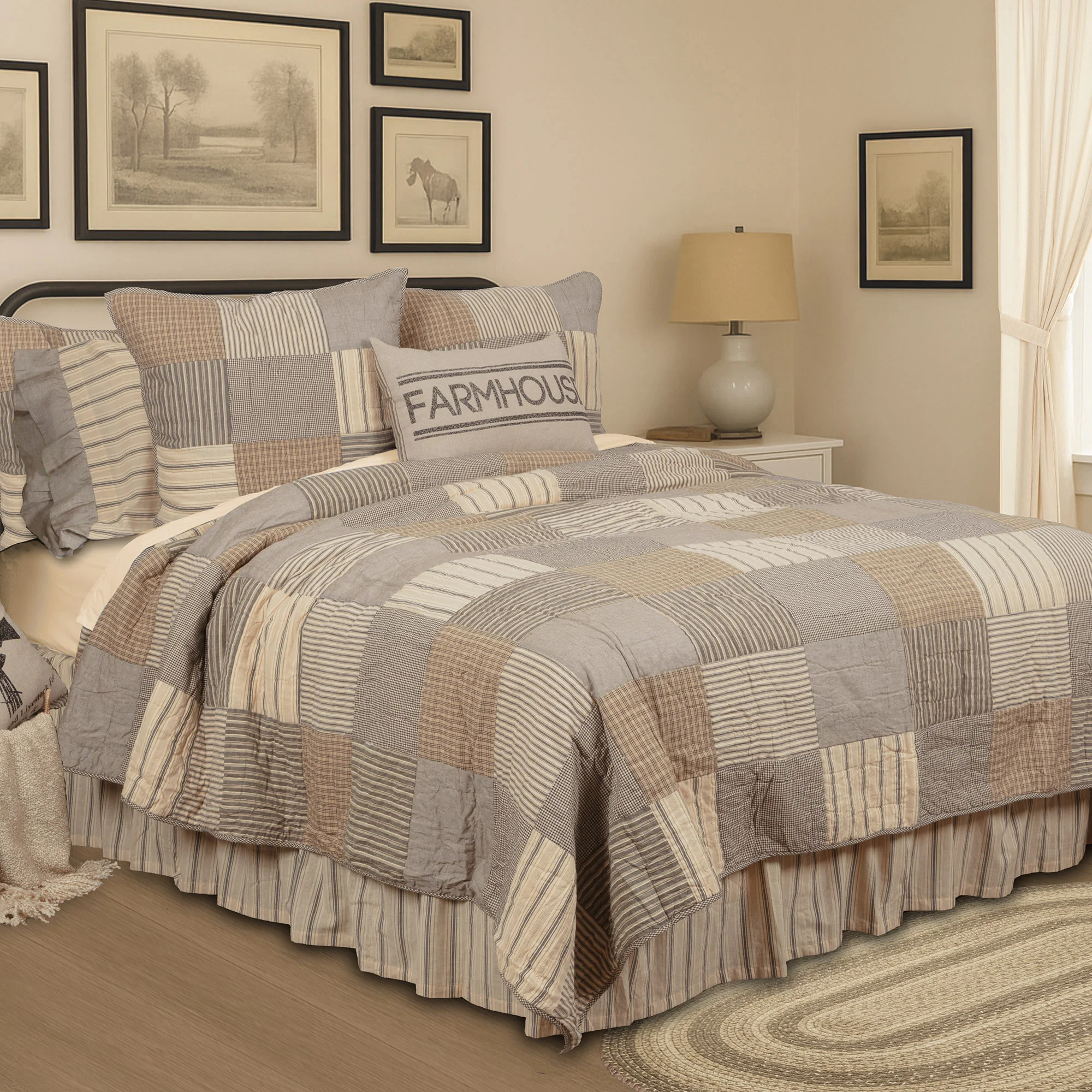 Farmstead Charcoal Quilt - Image 2