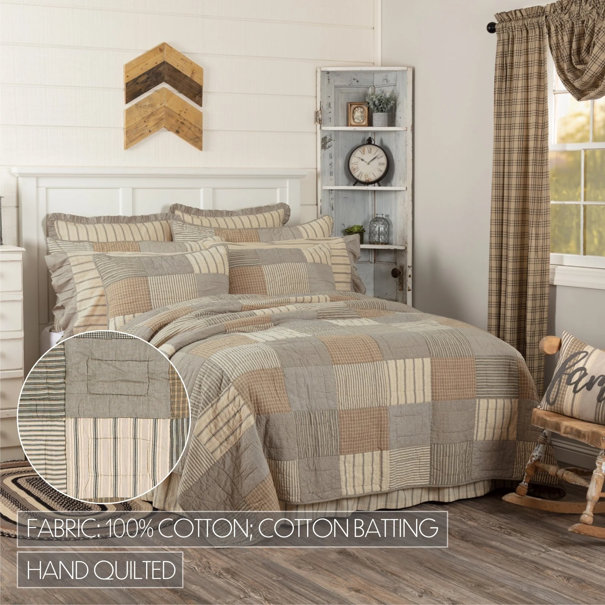 Farmstead Charcoal Quilt - Image 7