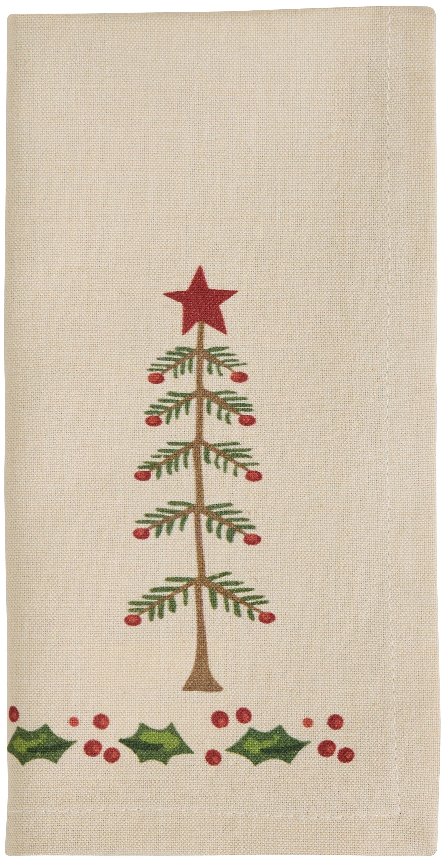 Feather Tree & Holly Napkins - Image 3
