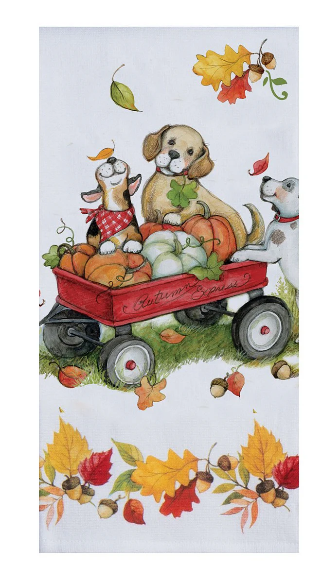 Fetching Fall Wagon Pups Terry Towel - Image 2