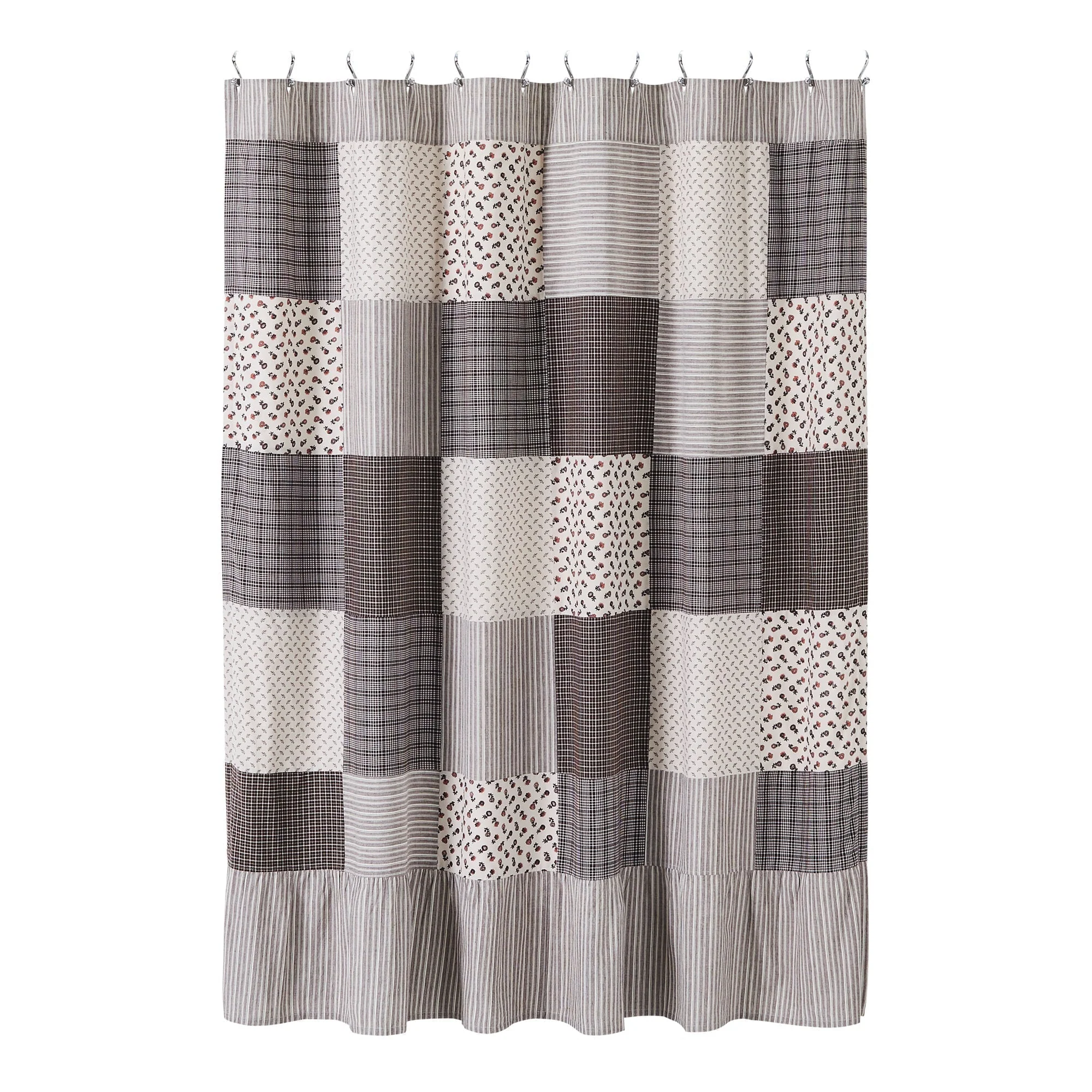 Fleurette Patchwork Shower Curtain - Image 8