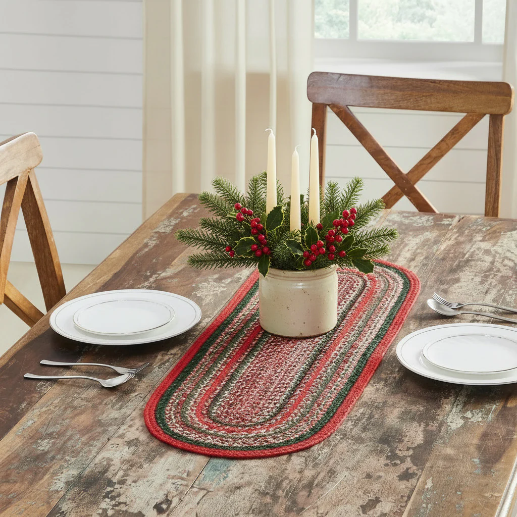 Red Forest Braided Table Runners
