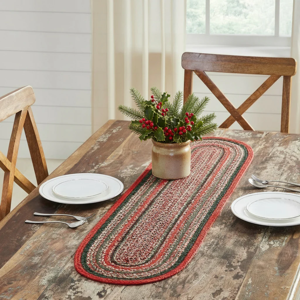 Red Forest Braided Table Runners - Image 2
