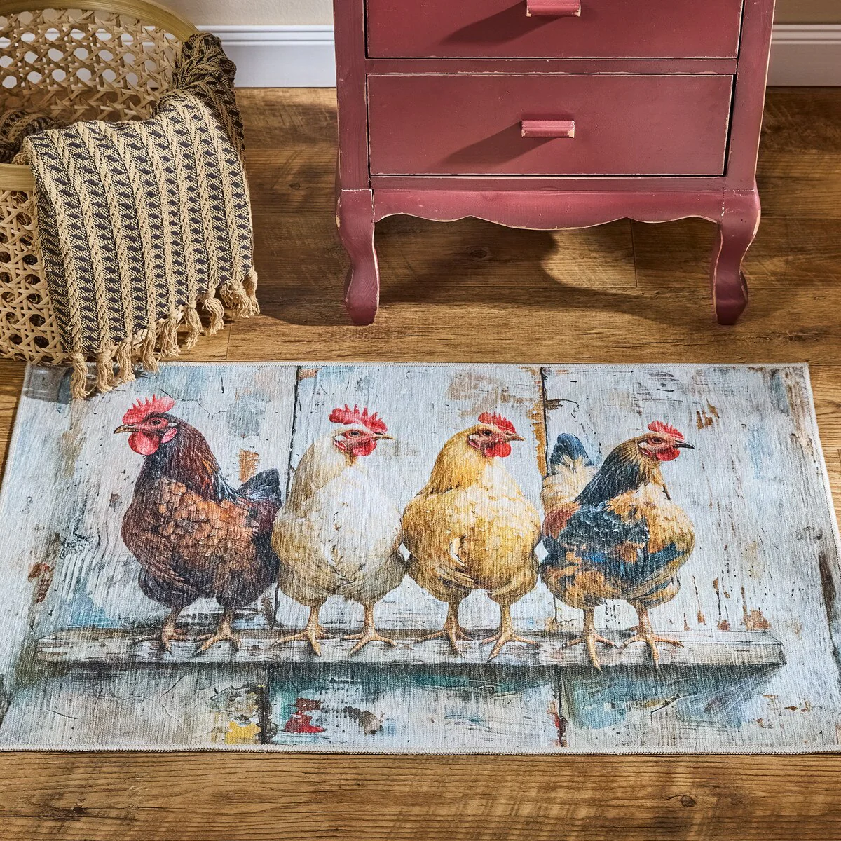 Four Chickens In A Row Rug - Image 3