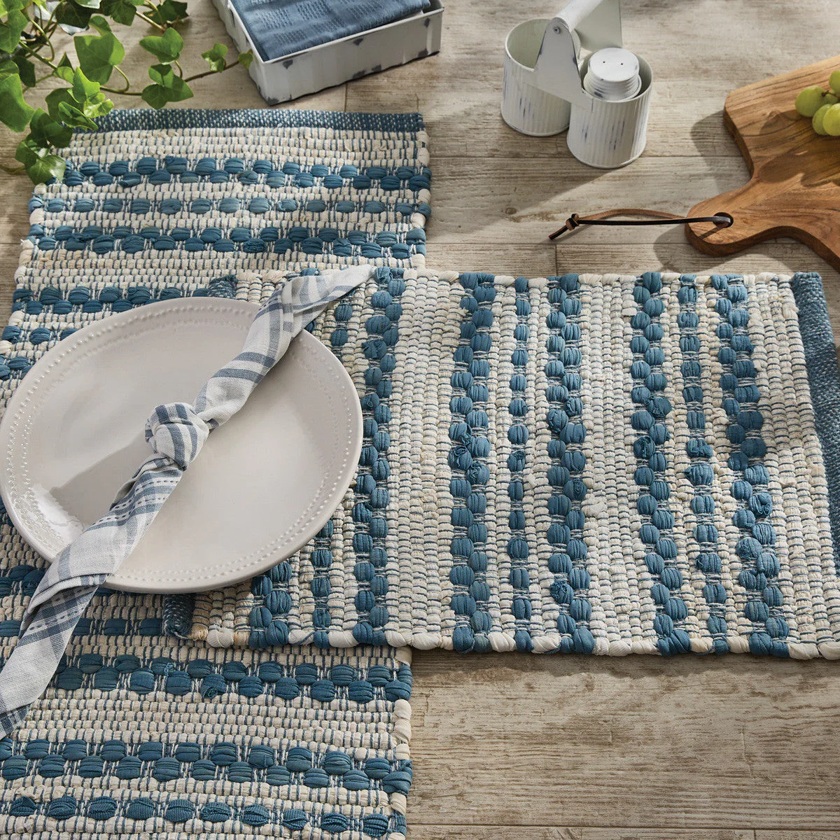 French Blue Chindi Table Runners - Image 3