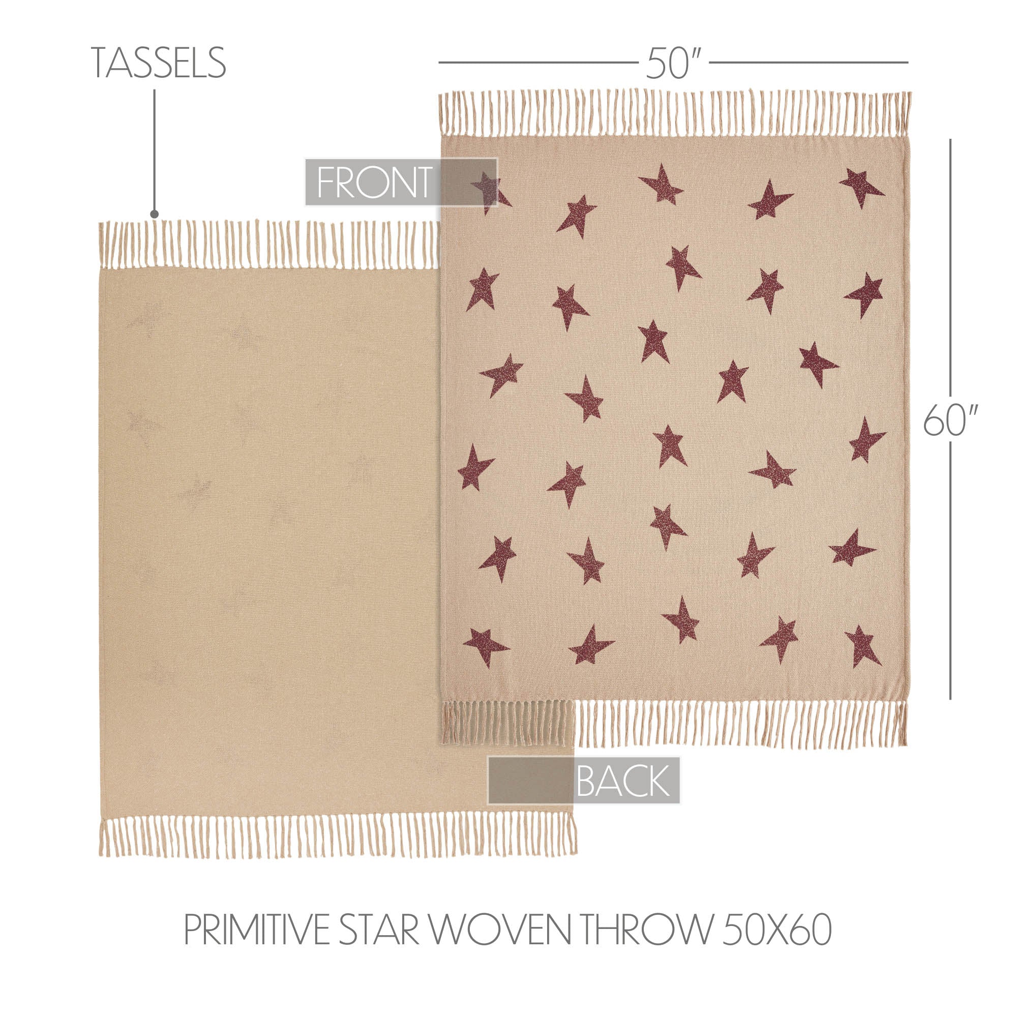 Primitive Burgundy Star Throw - Image 6