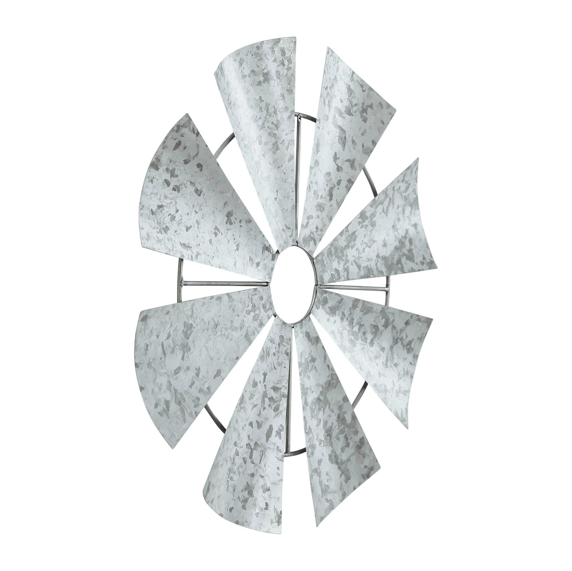 Galvanized Metal Windmill Blades Wall Hanging - Image 4