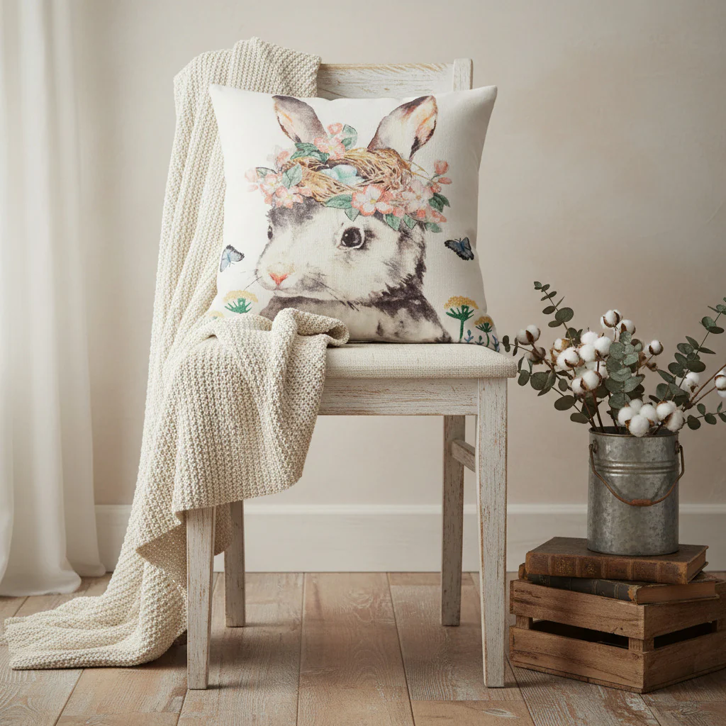 Garden Bunny Whimsy Pillow - Image 4