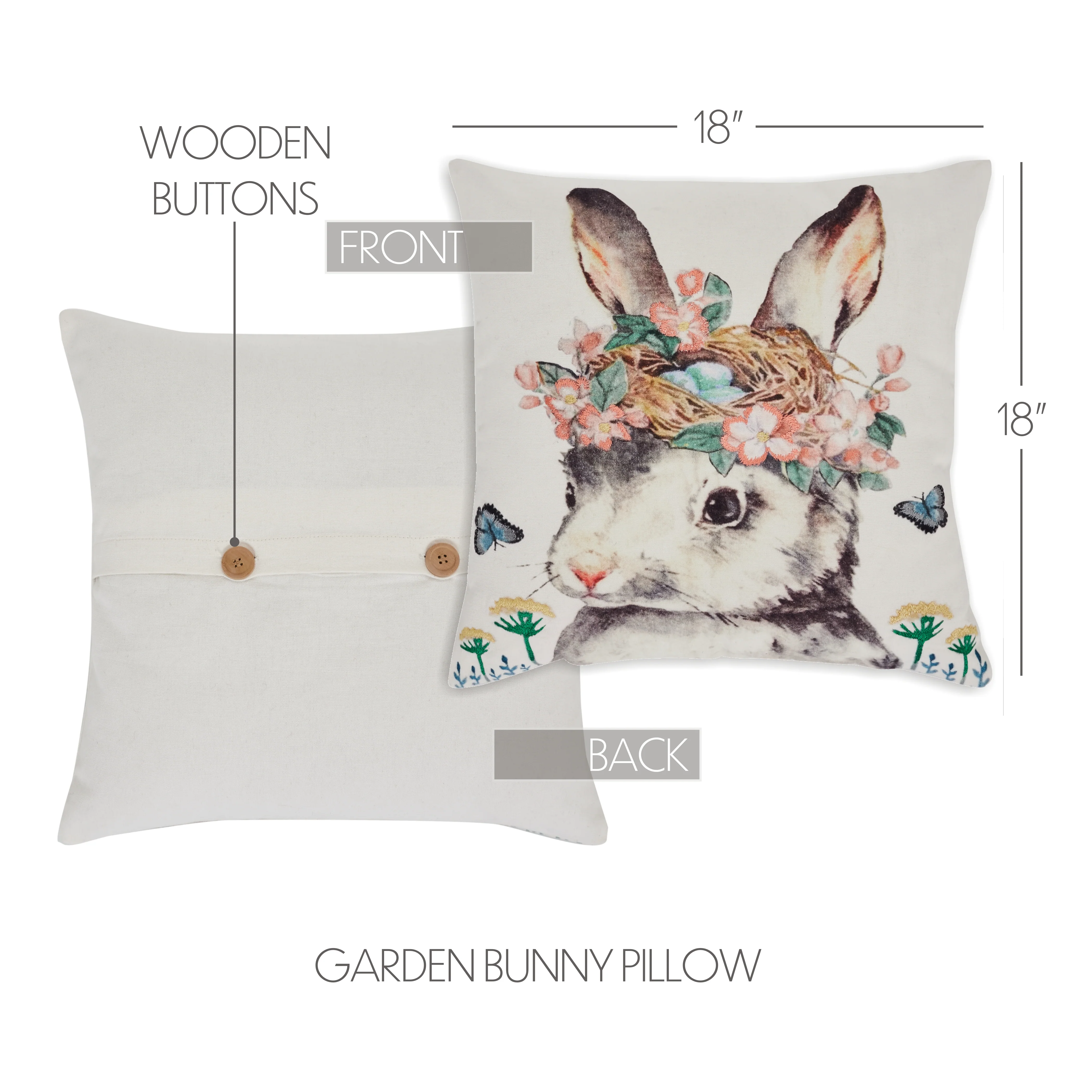 Garden Bunny Whimsy Pillow - Image 5