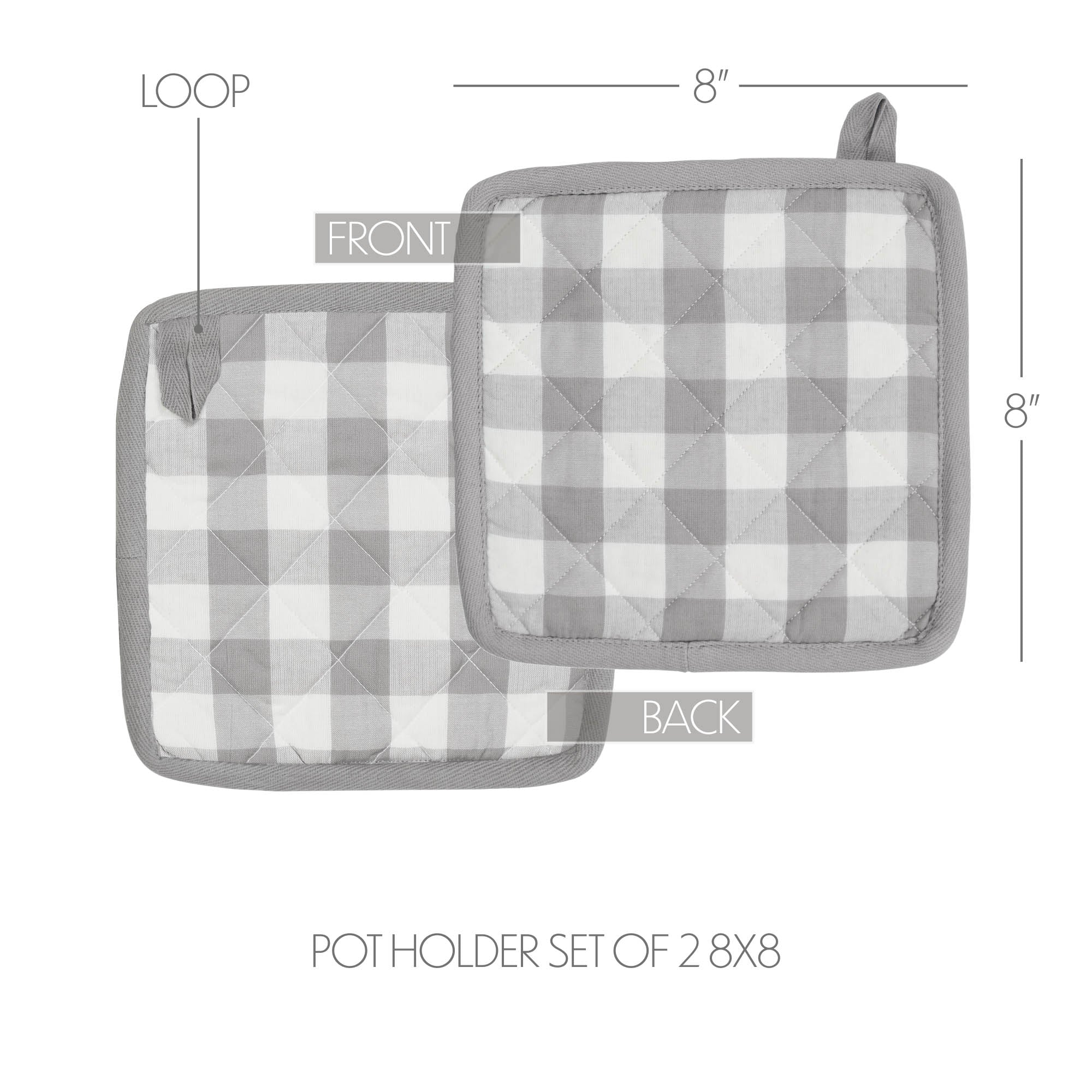 Grace Ann Check Pot Holder Set of 2 - Image 3