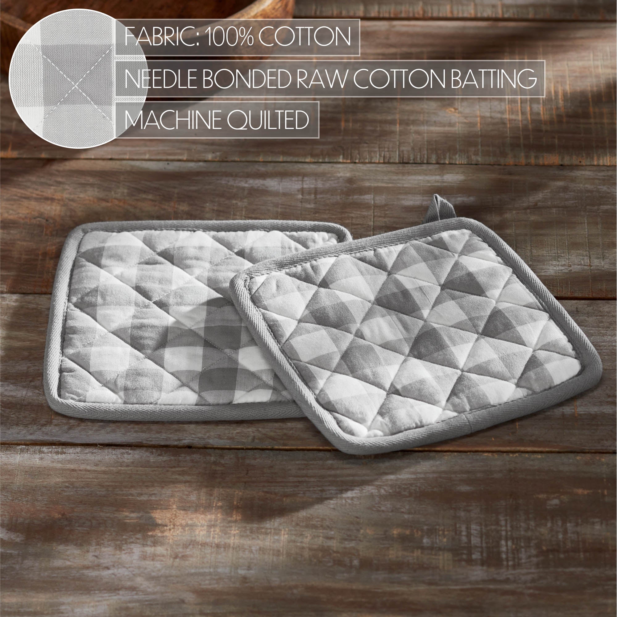 Grace Ann Check Pot Holder Set of 2 - Image 4