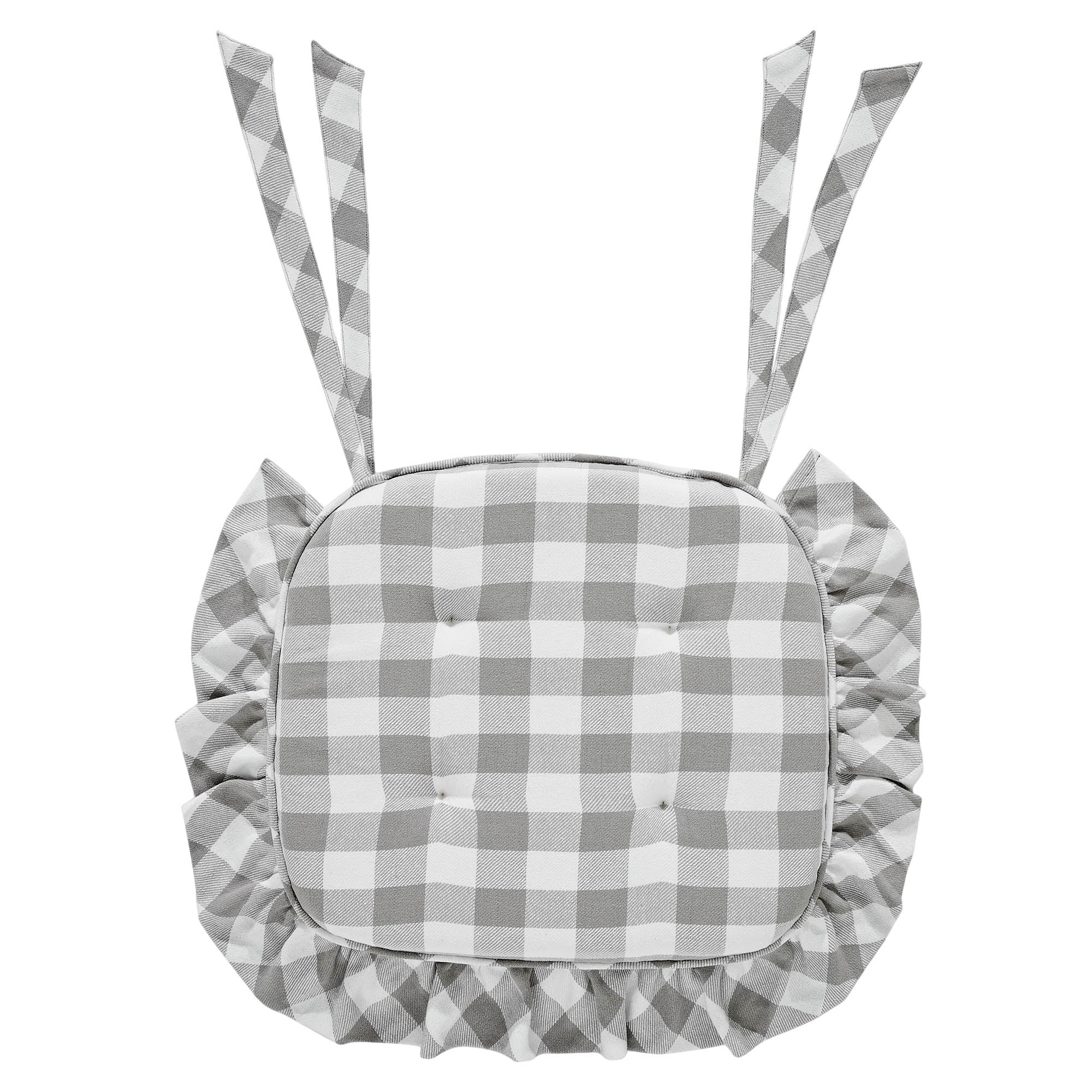 Grace Ann Check Ruffled Chair Pad - Image 2