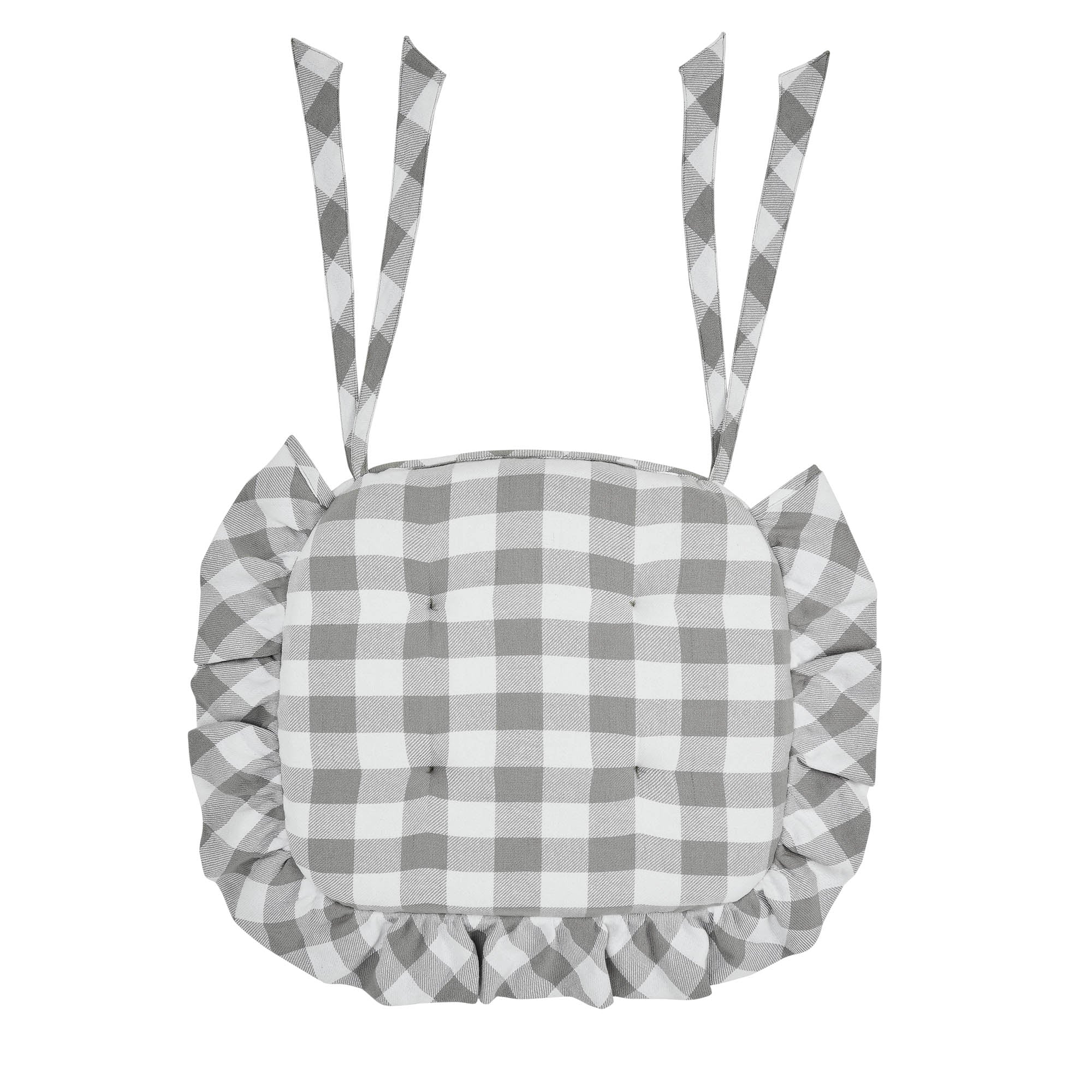 Grace Ann Check Ruffled Chair Pad - Image 3