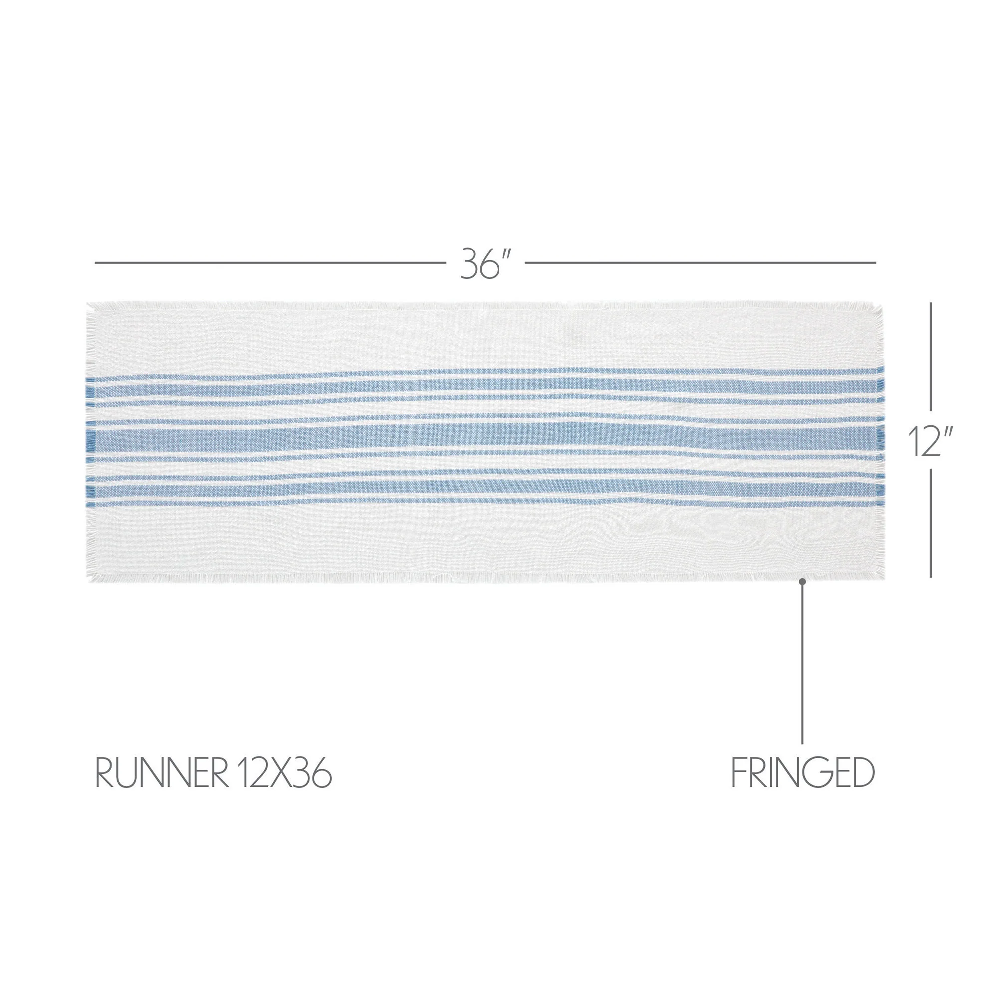 Grain Sack Stripe Blue Table Runners - Image 4