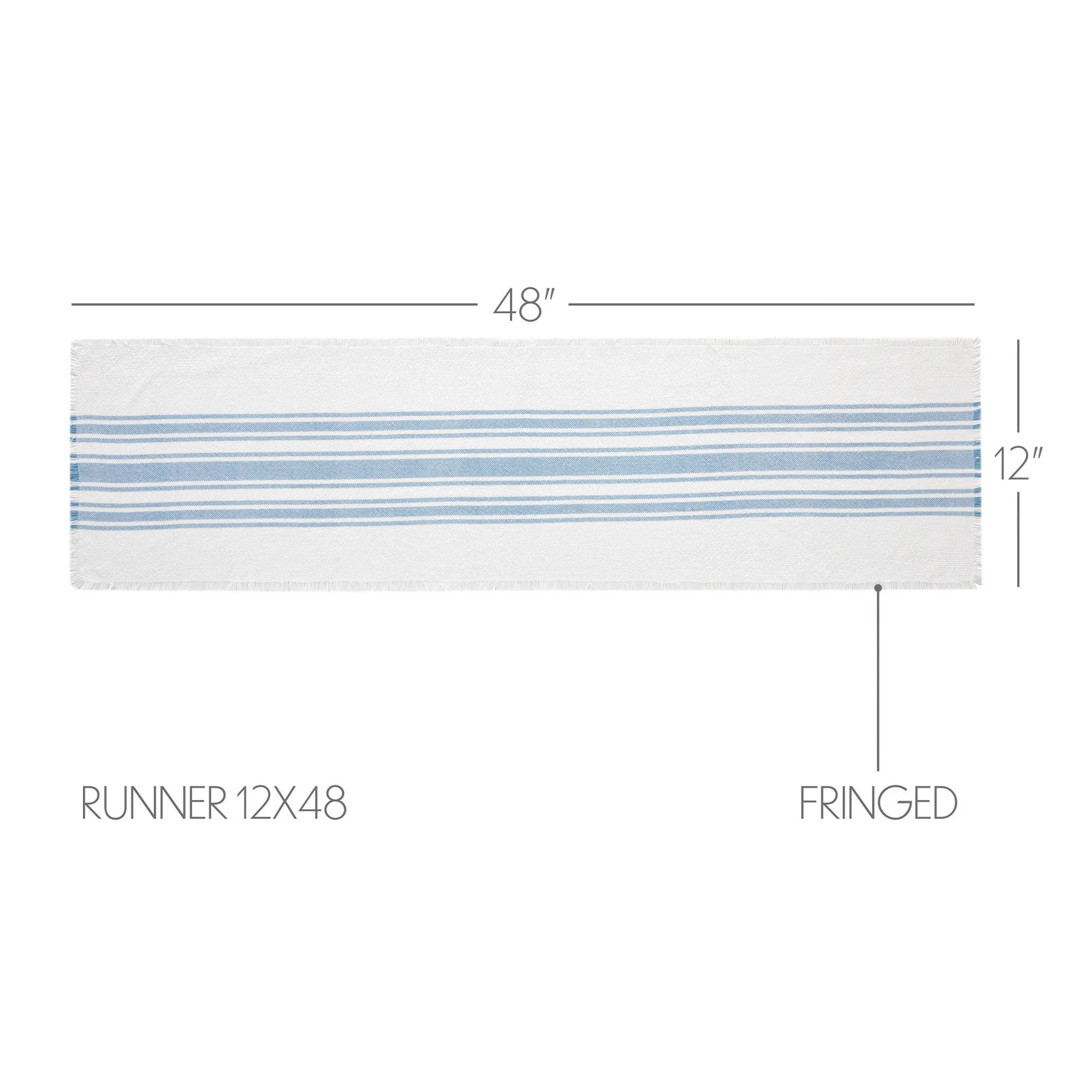Grain Sack Stripe Blue Table Runners - Image 5