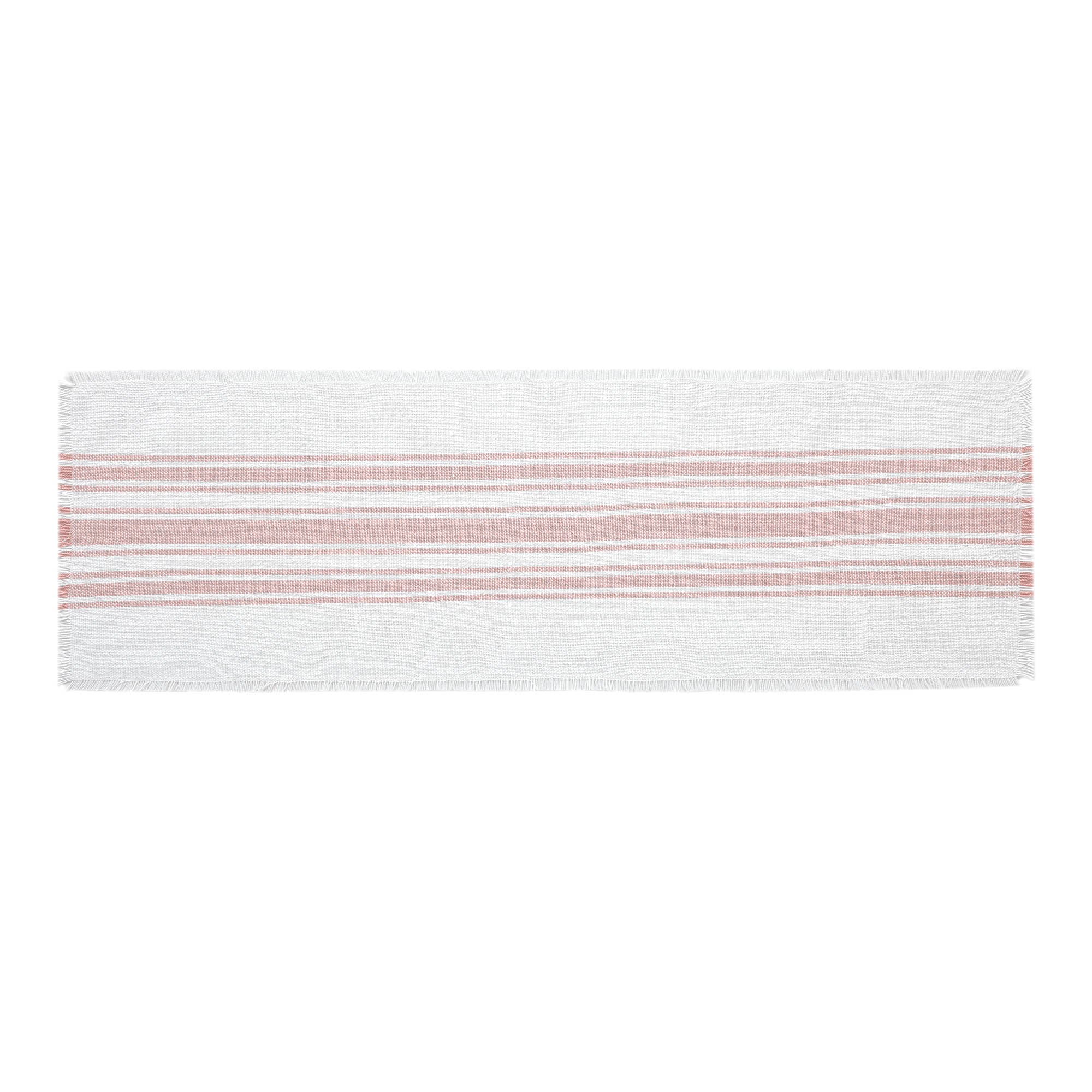 Grain Sack Stripe Coral Table Runners - Image 4