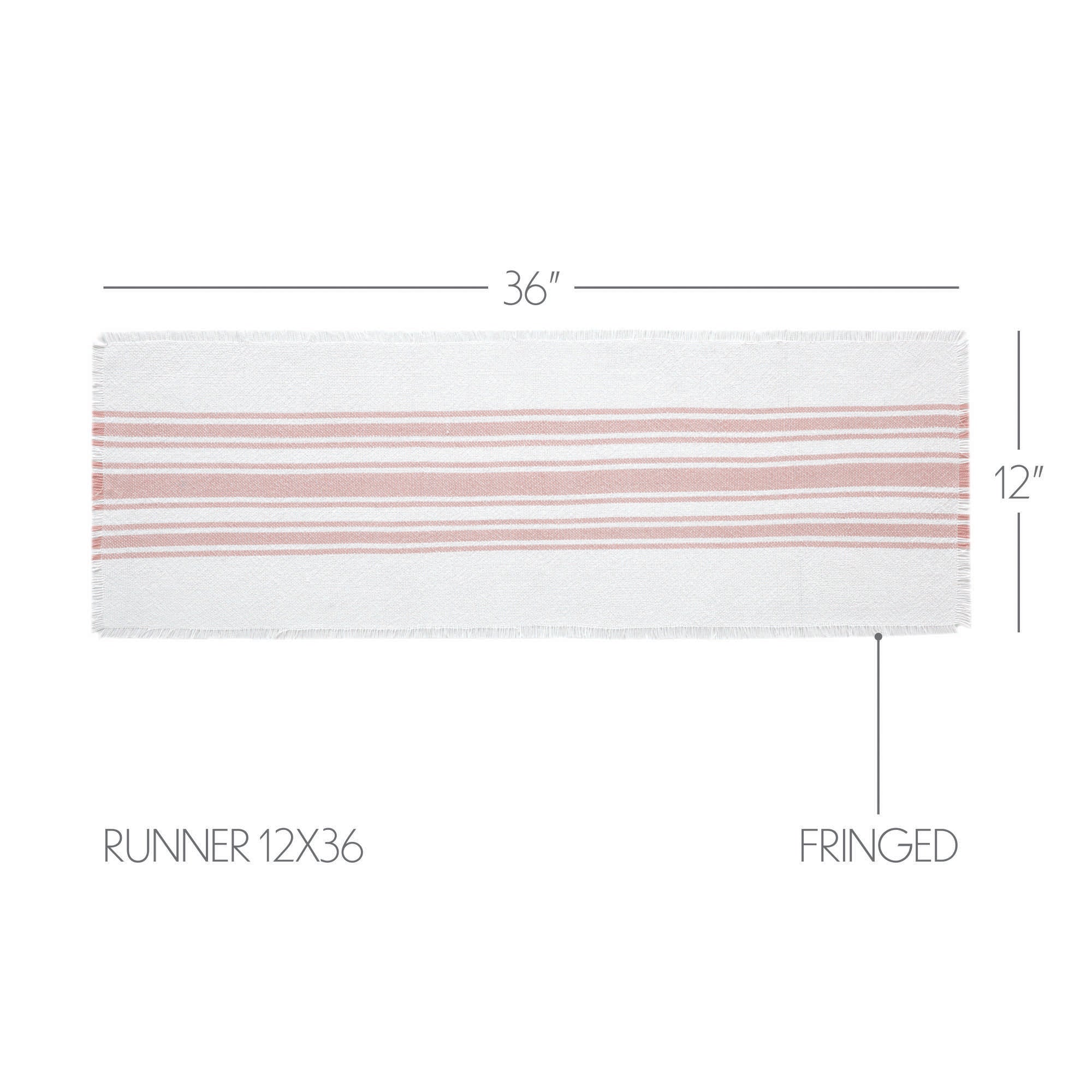 Grain Sack Stripe Coral Table Runners - Image 5