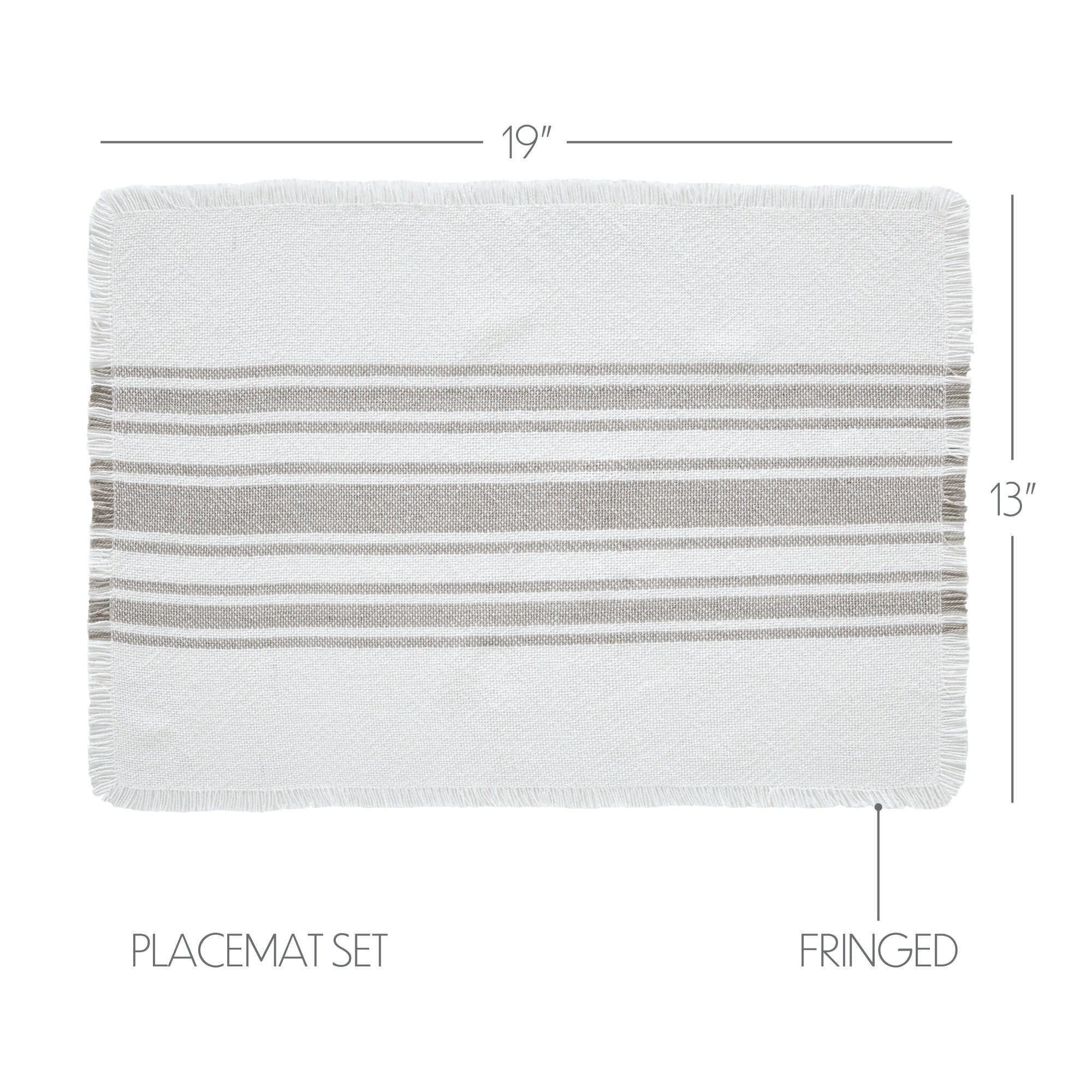 Grain Sack Stripe Grey Placemats - Set of 6 - Image 3