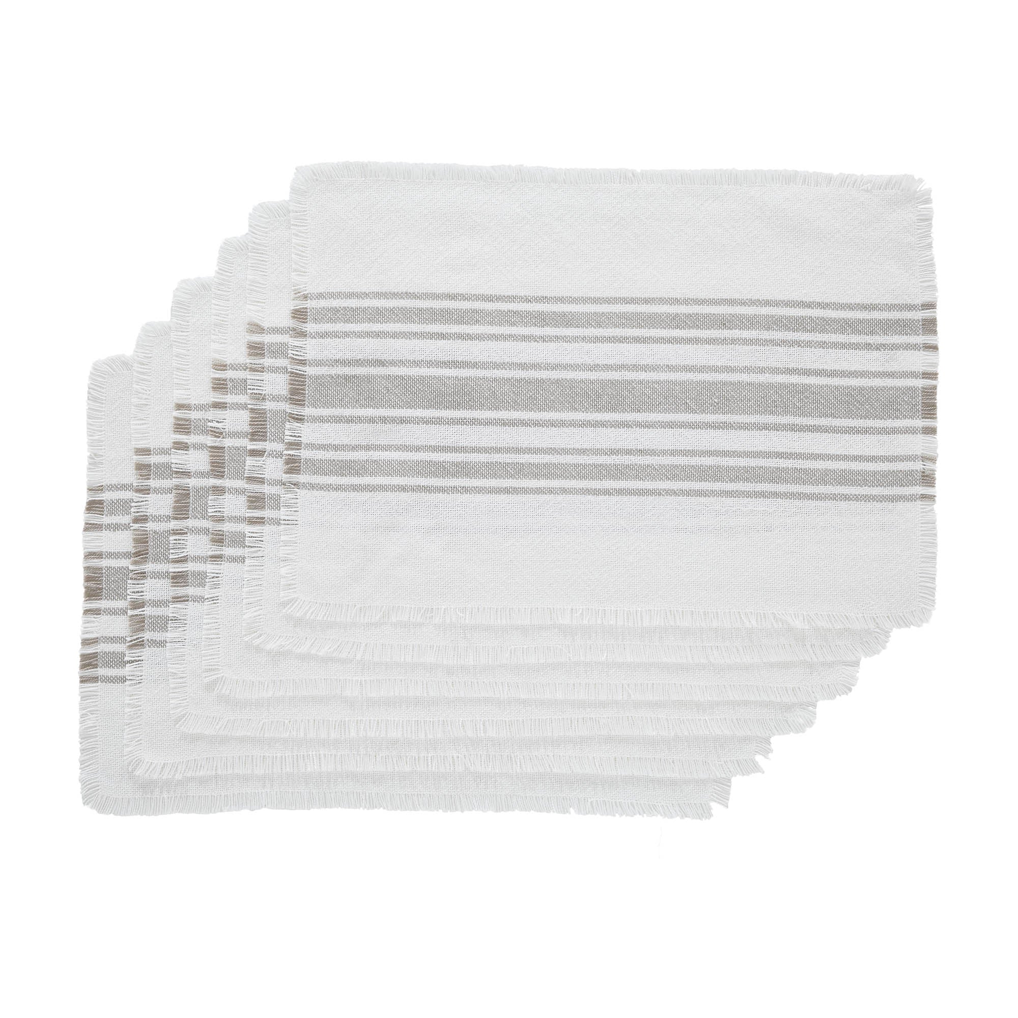 Grain Sack Stripe Grey Placemats - Set of 6 - Image 4
