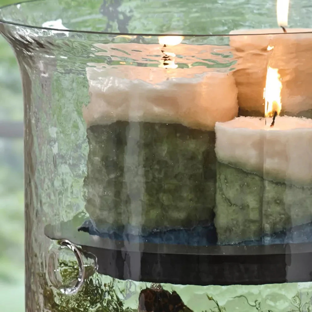 Hammered Glass Hurricane Large Candle Holder 12.5" - Image 7