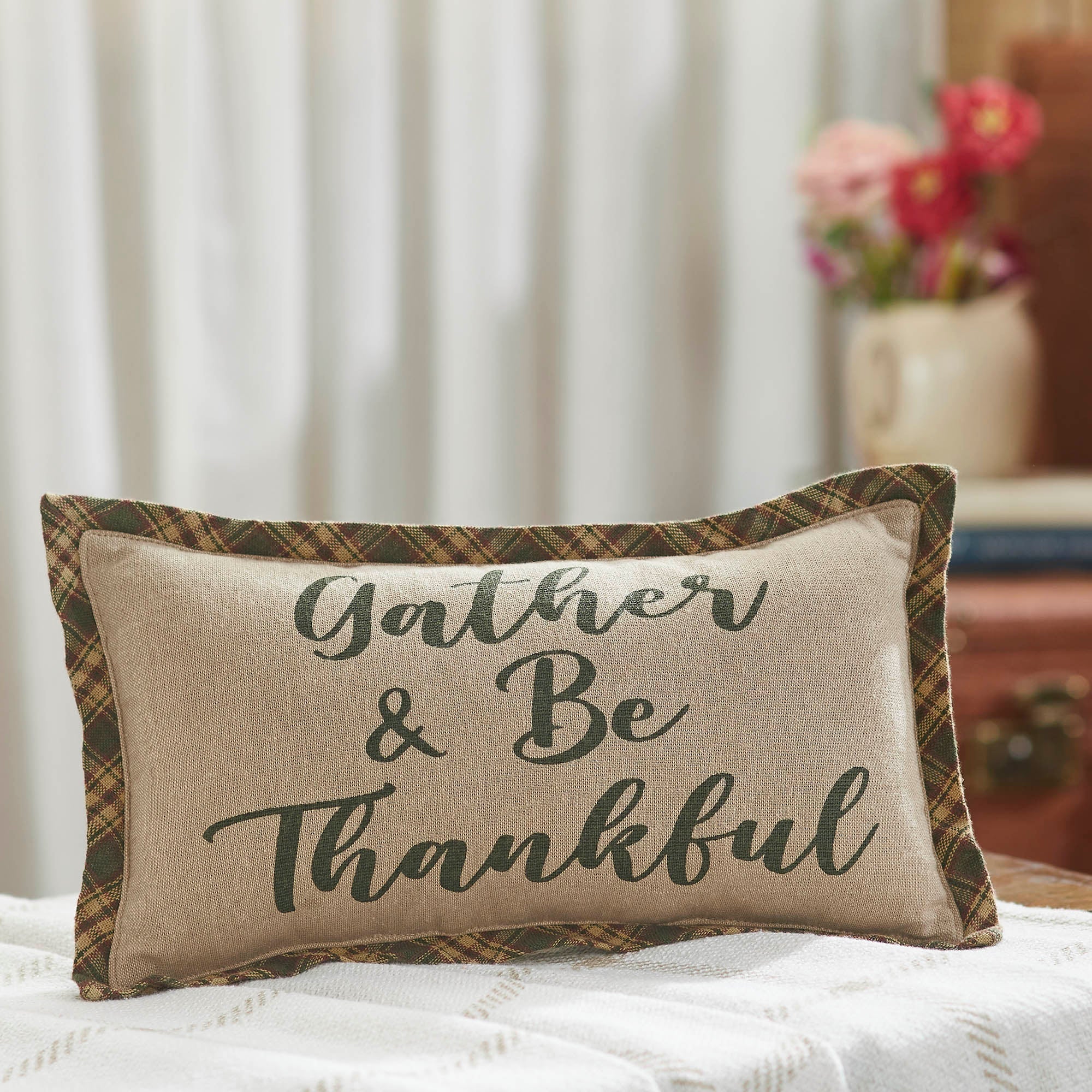 Harvest Blessings Gather & Be Thankful Pillow