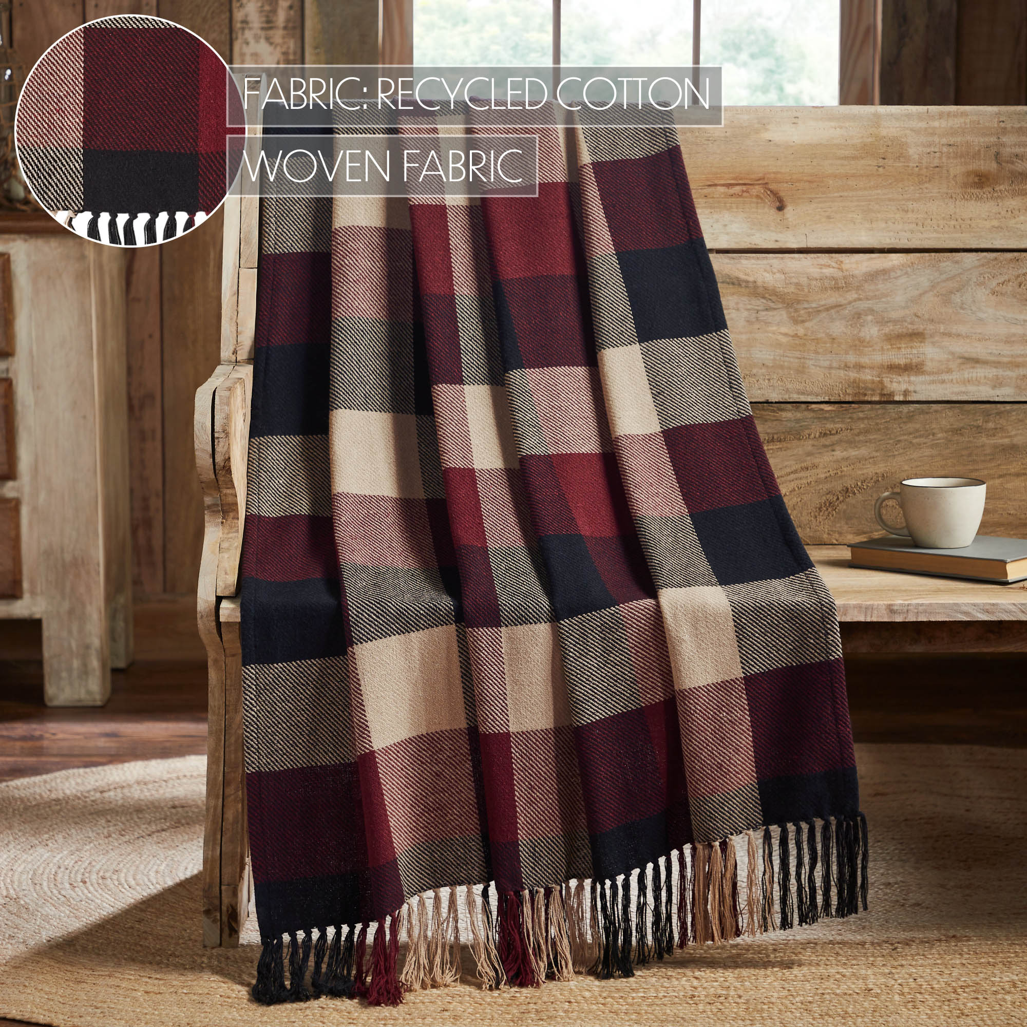 Heirloom Farm Primitive Check Woven Throw - Image 6
