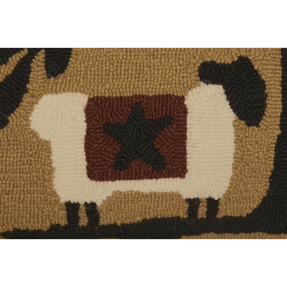 Heirloom Farm Sheep Hooked Pillow - Image 4