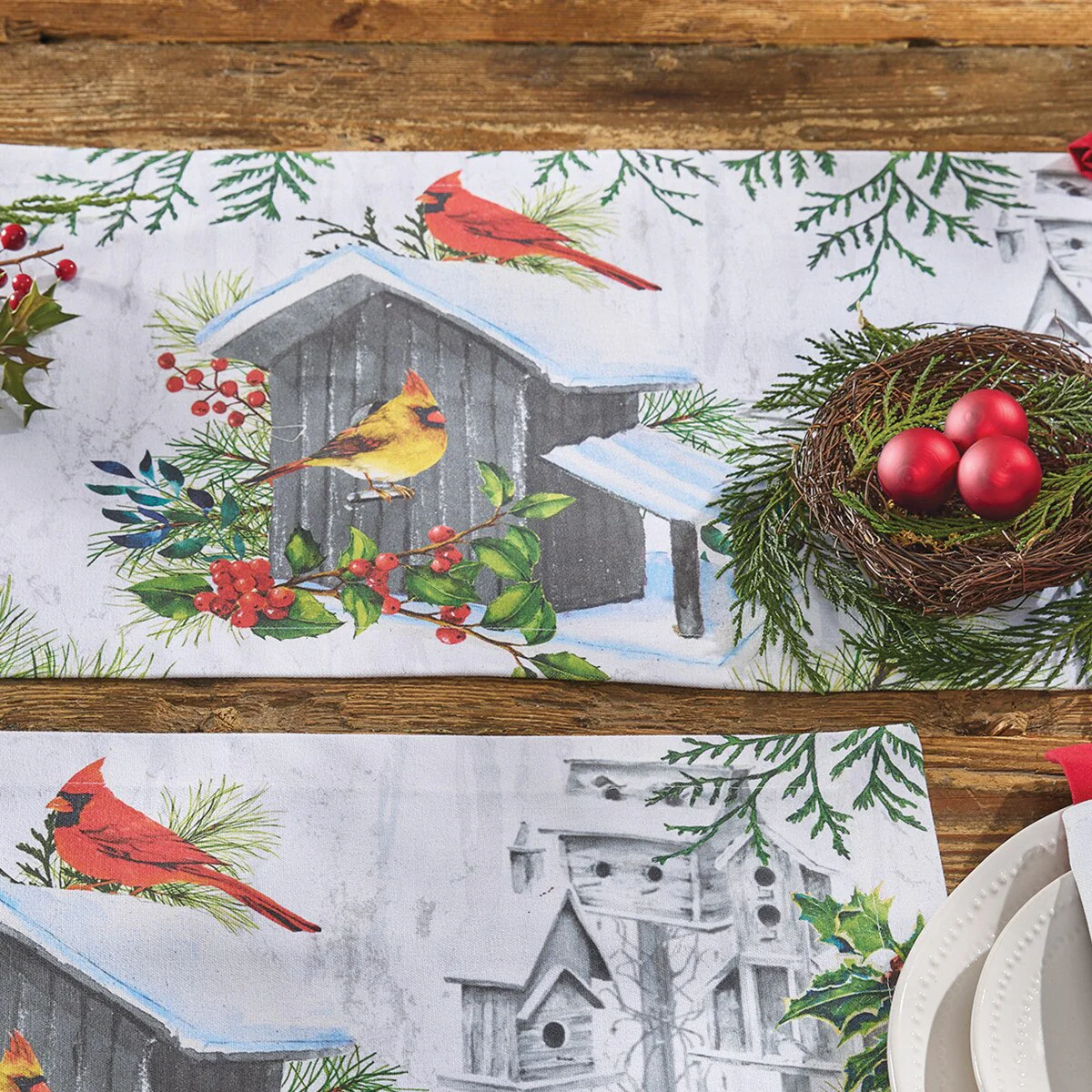 Holiday Cardinal Love Table Runner 36" - Image 2