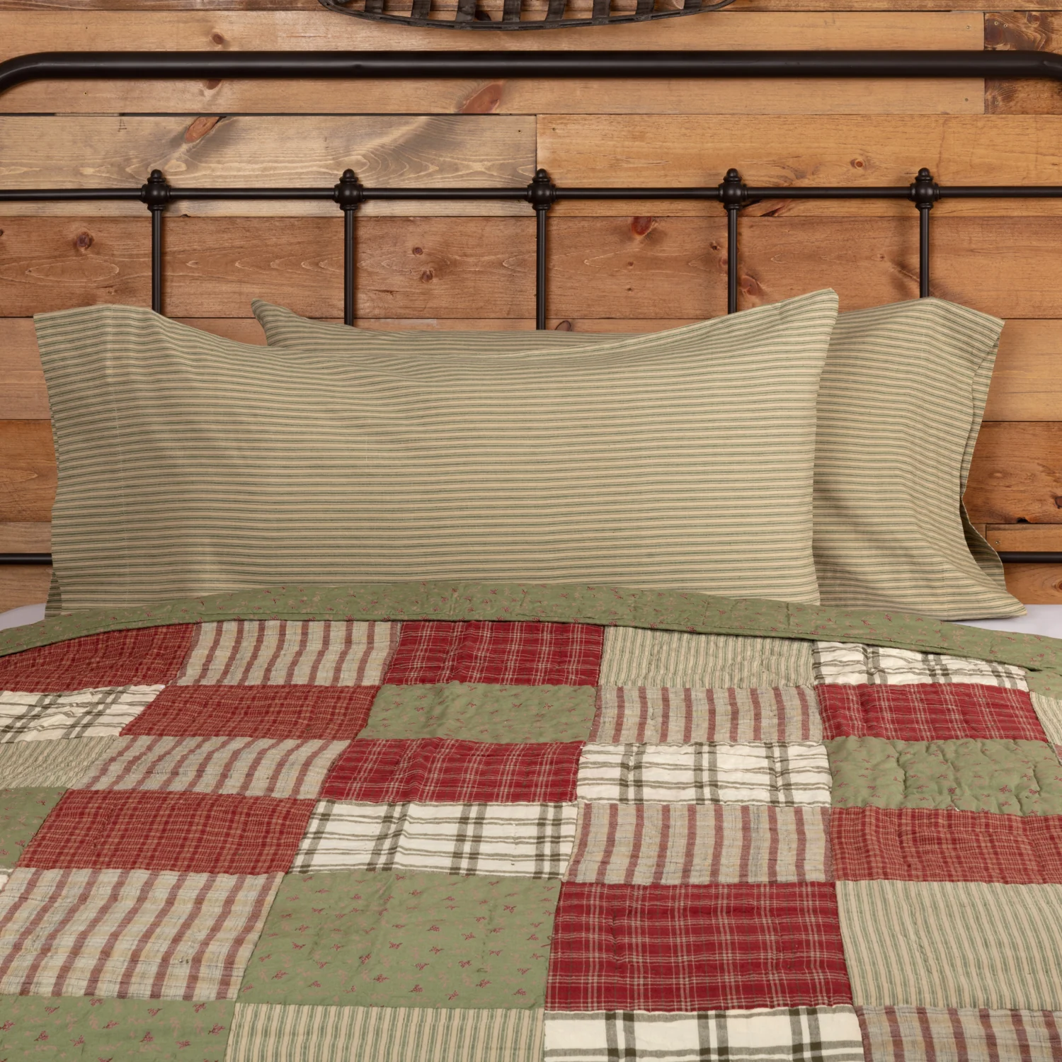 Sage Winds Green & Khaki Stripe Pillow Cases - Image 2