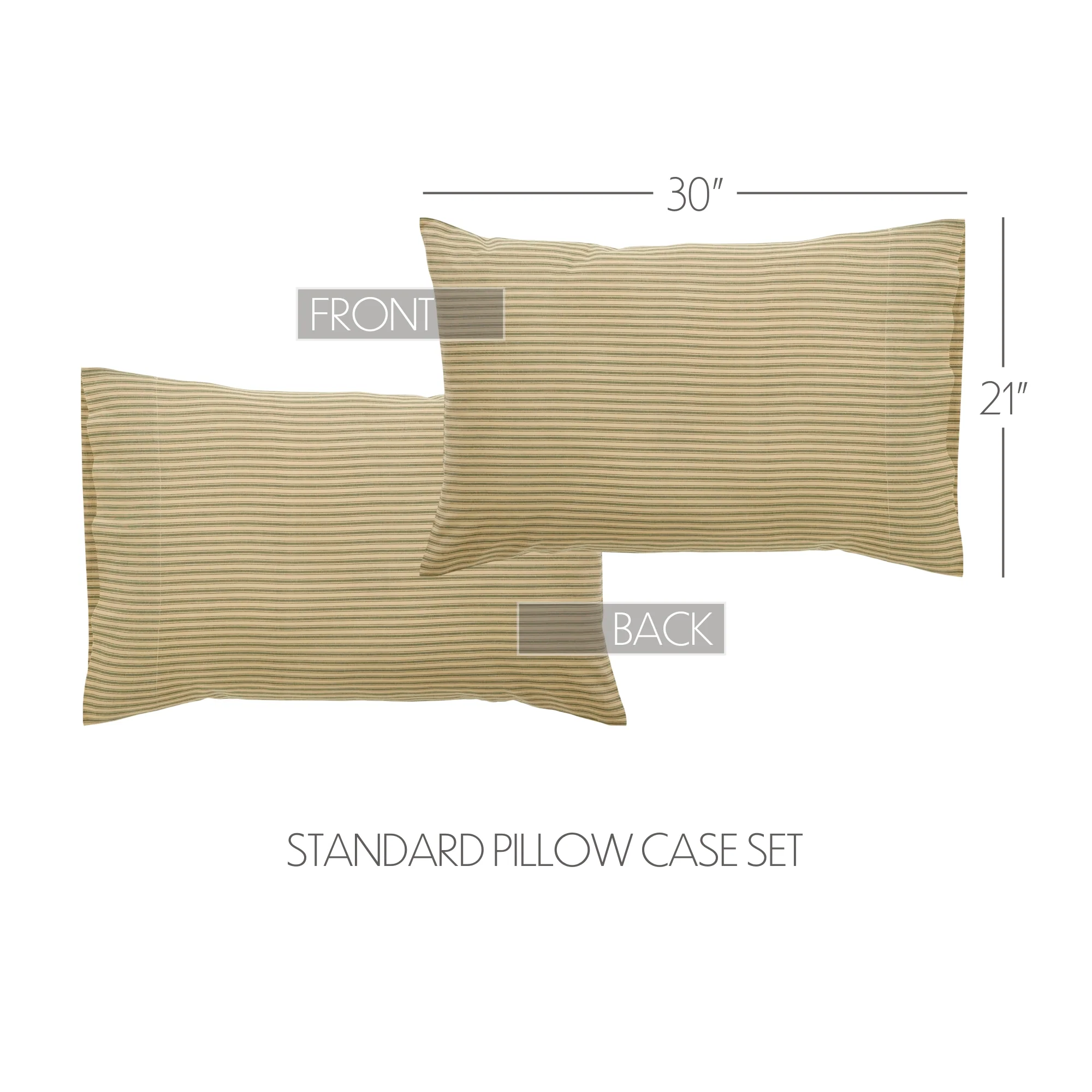 Sage Winds Green & Khaki Stripe Pillow Cases - Image 3