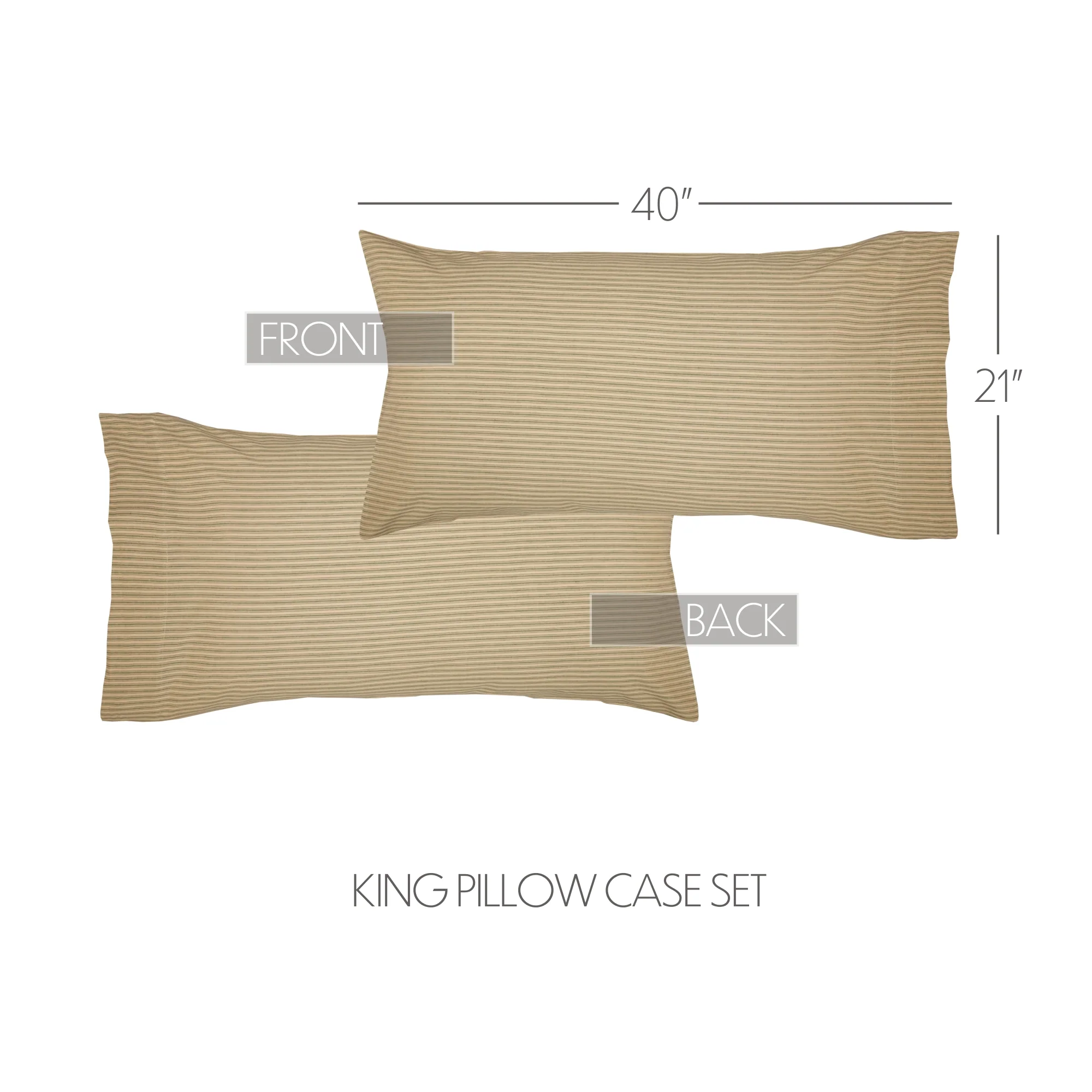 Sage Winds Green & Khaki Stripe Pillow Cases - Image 4