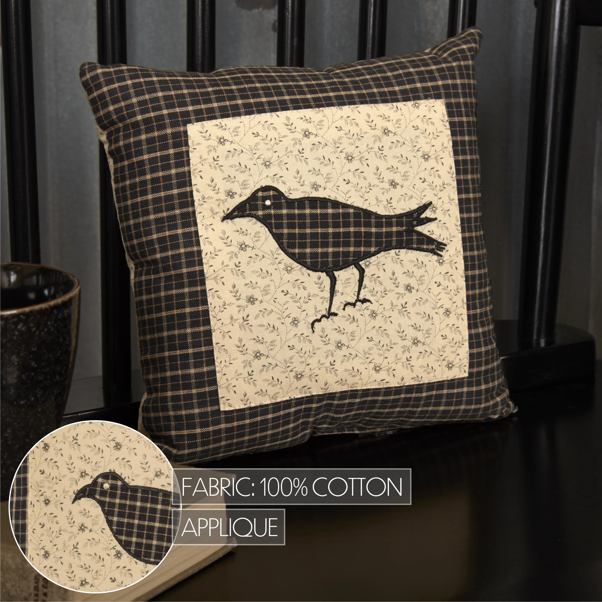 Kettlehurst Crow Pillow 10" - Image 3