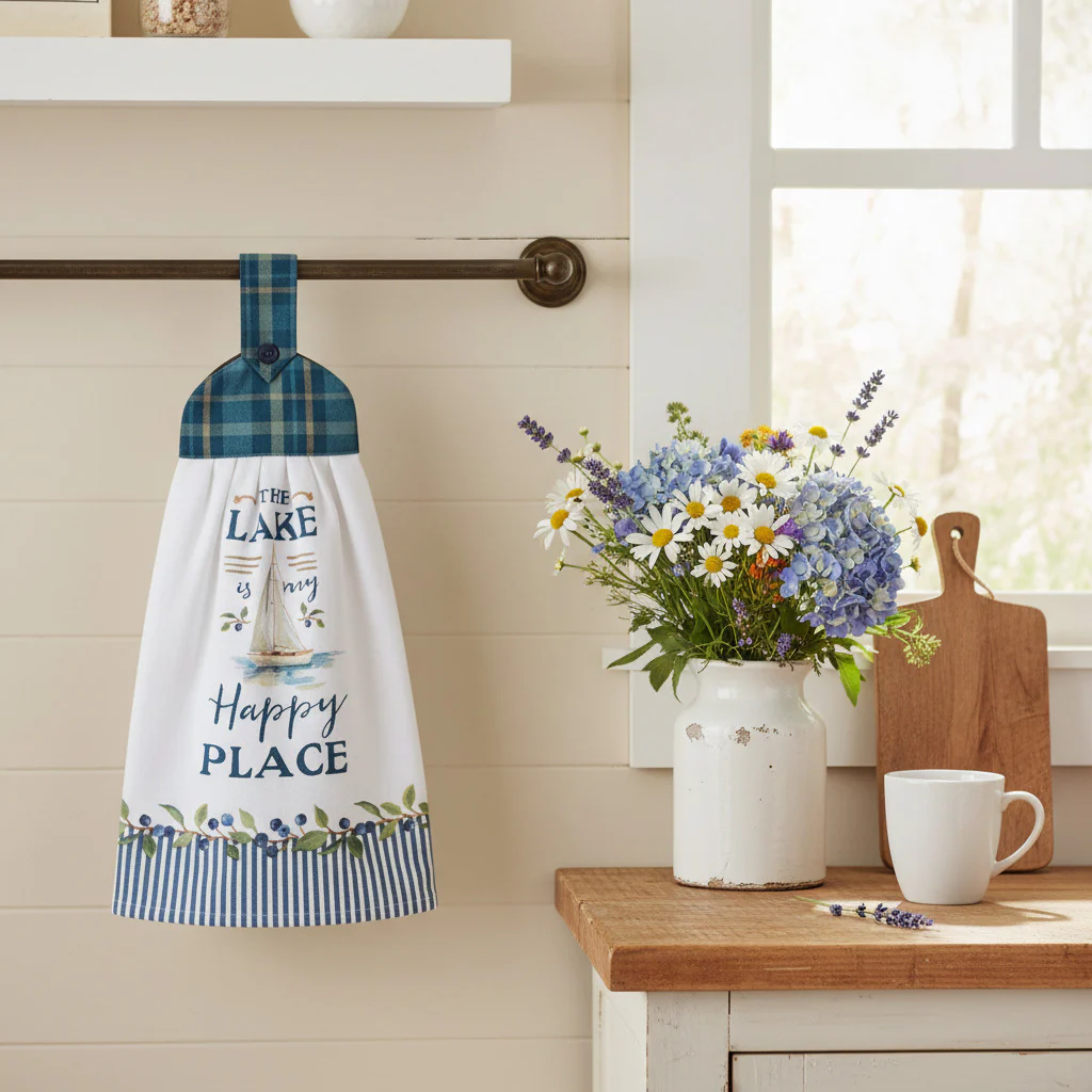 Lakeside Retreat Button Loop Terry Towel