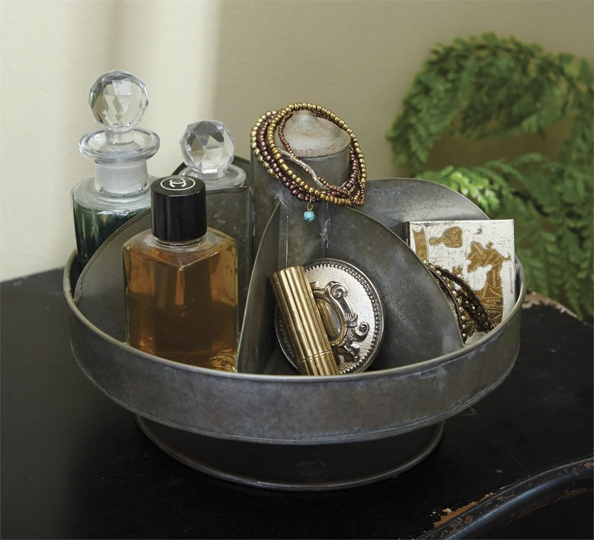 Lazy Susan Galvanized Organizer - Image 4