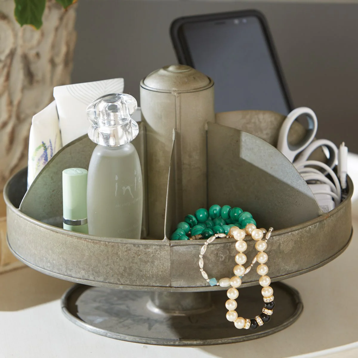 Lazy Susan Galvanized Organizer - Image 5