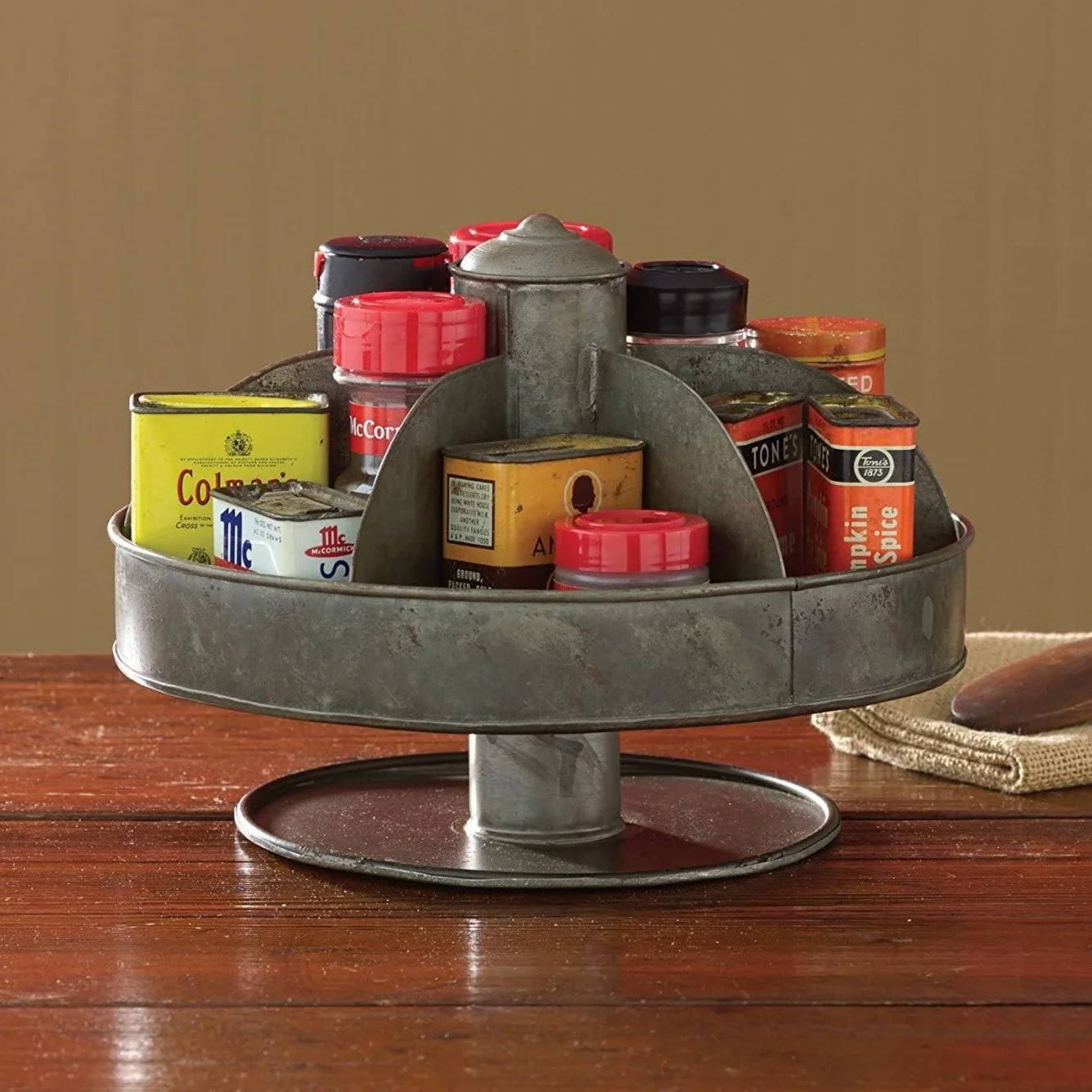 Lazy Susan Galvanized Organizer - Image 6
