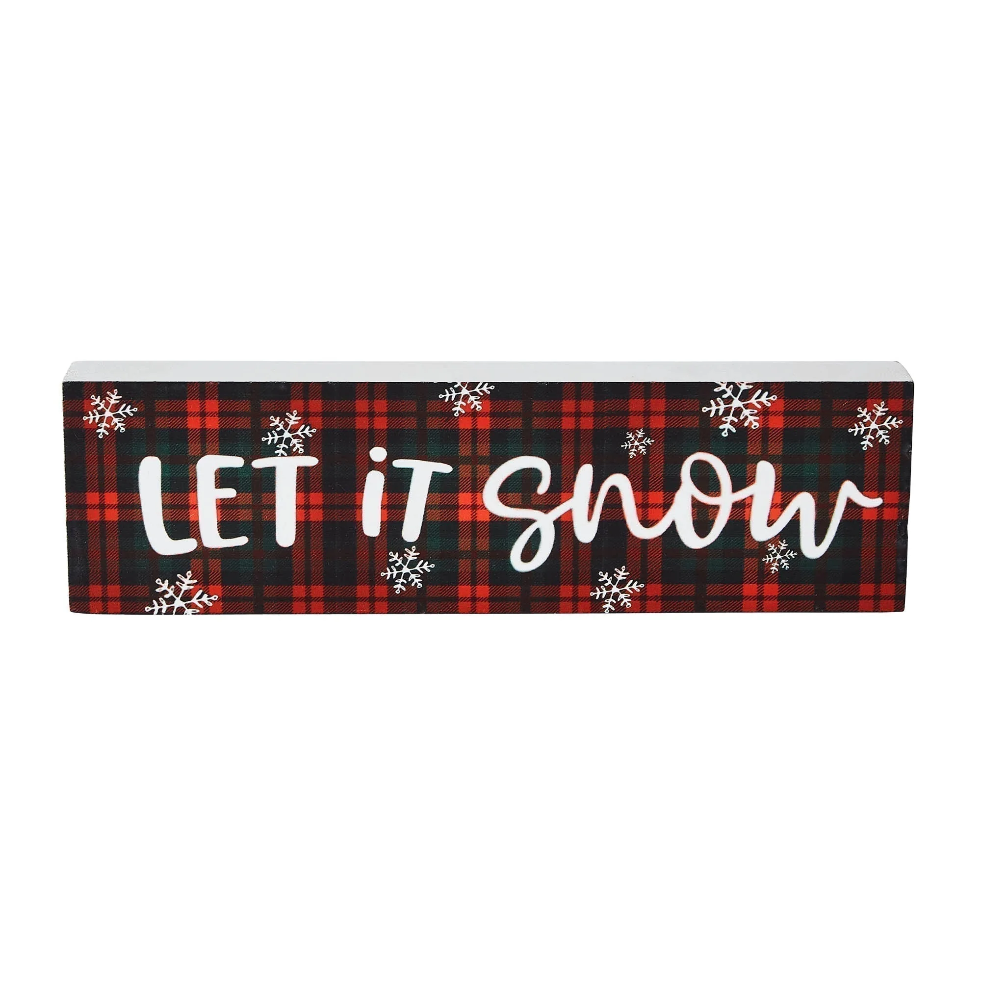 Let It Snow Plaid Block Sign - Image 4