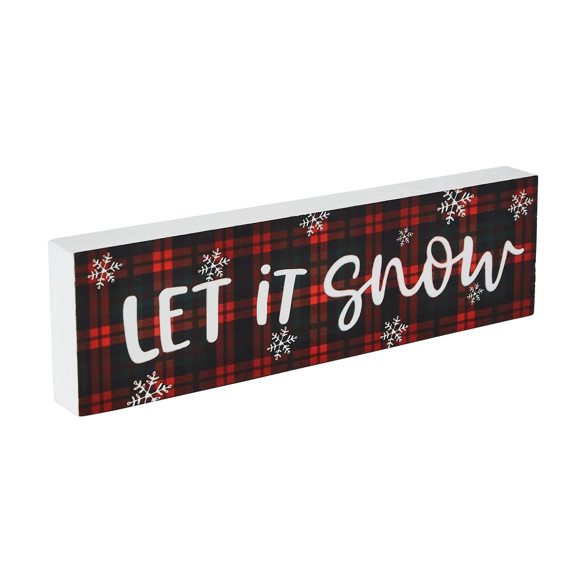 Let It Snow Plaid Block Sign - Image 6