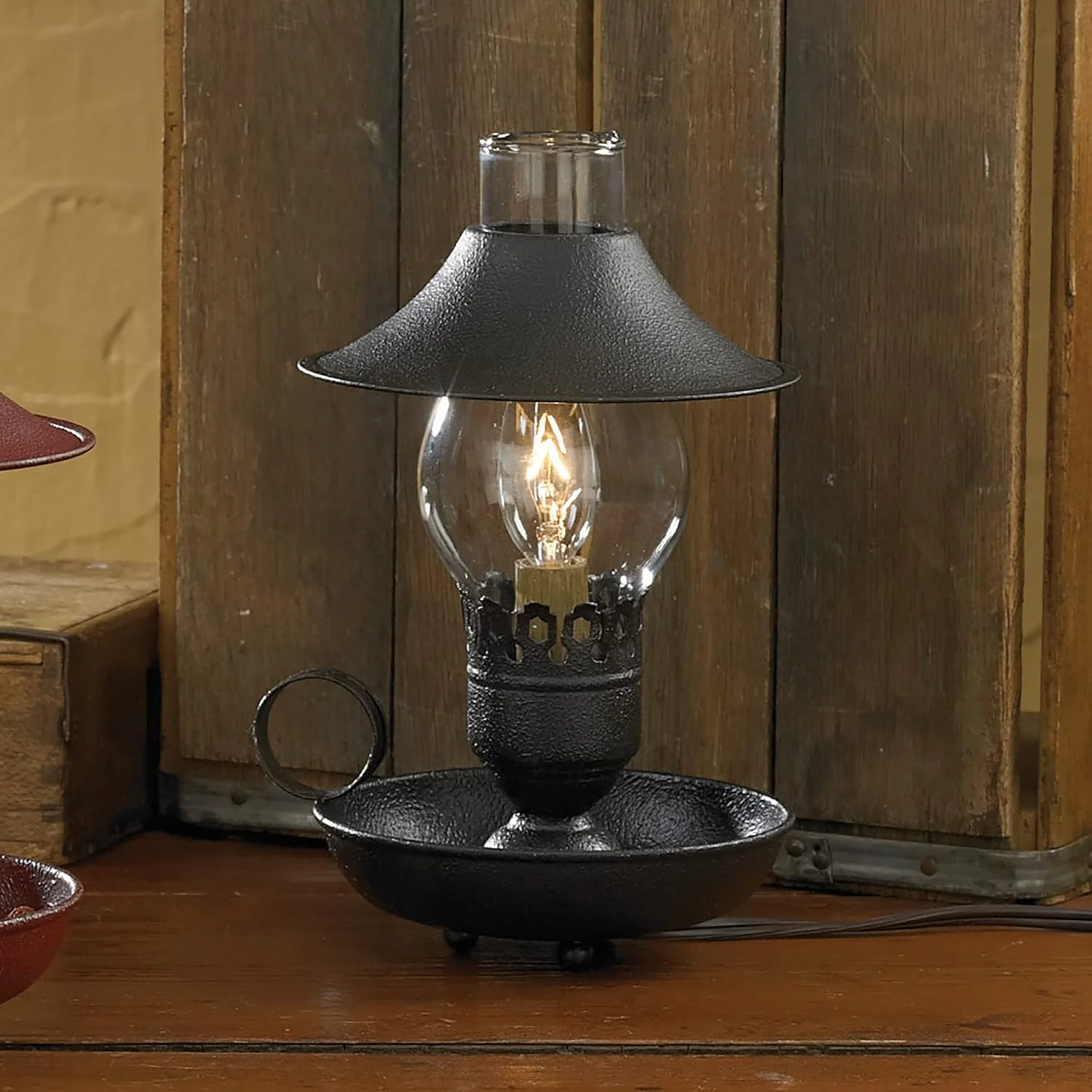 Madison Primitive Iron Lamp - Black