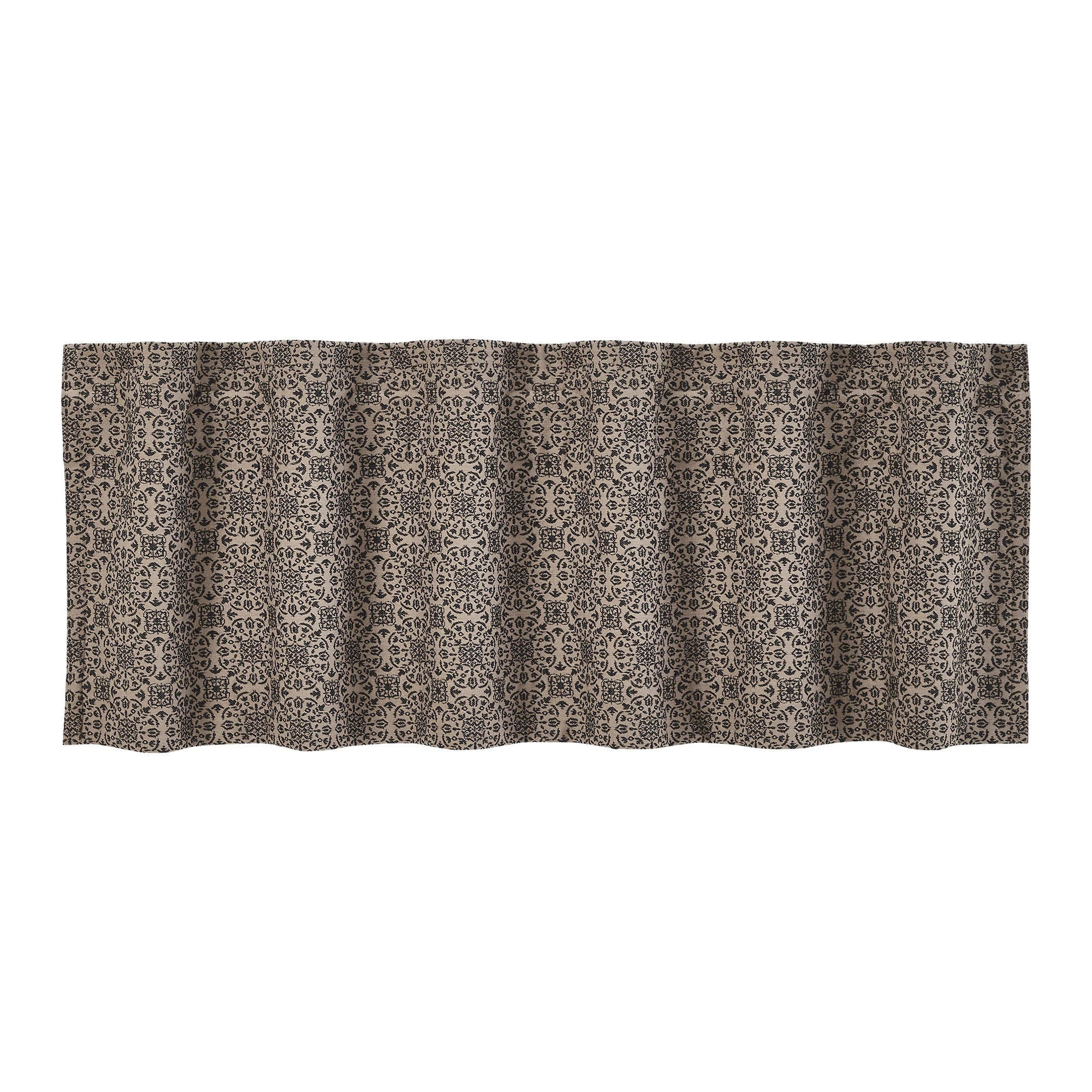 Medallion Black Tan Jacquard Valance - Image 5