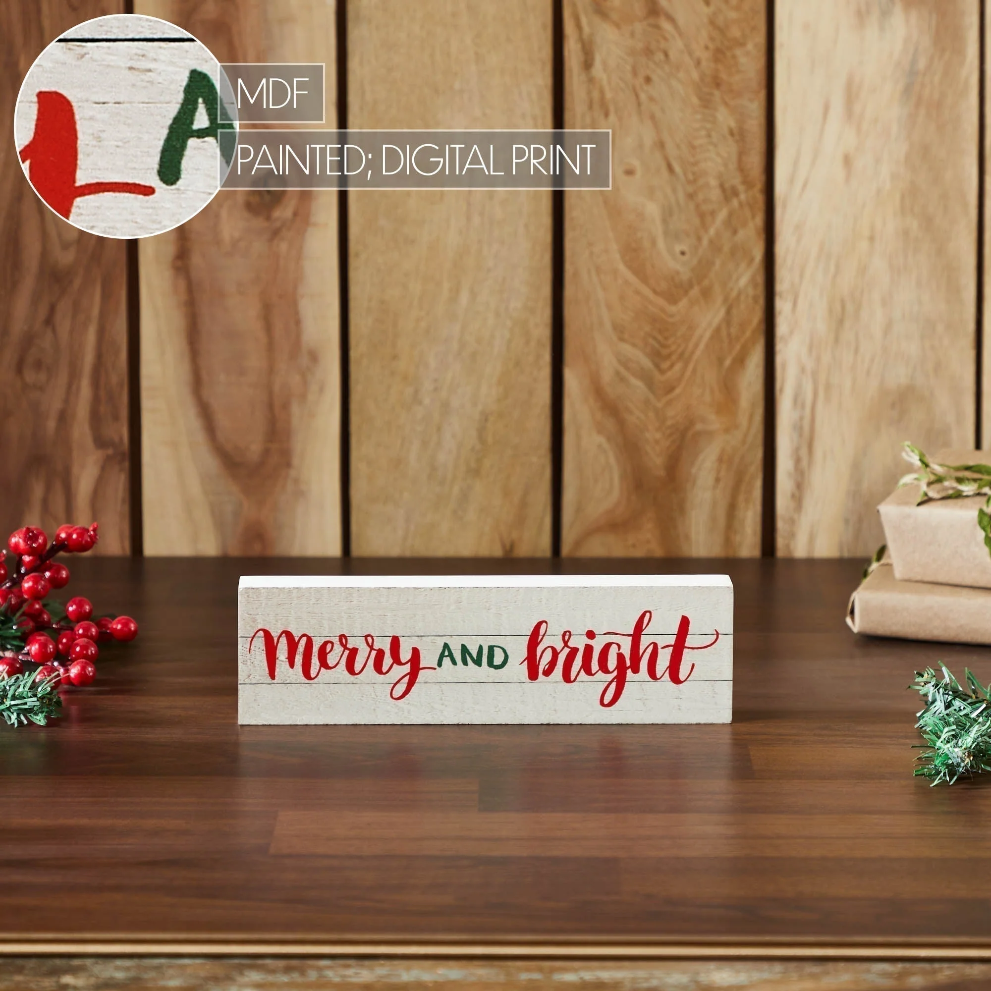 Merry and Bright Block Sign - Image 6