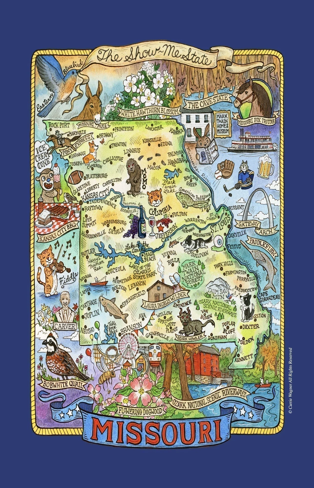 Missouri Destinations Tea Towel