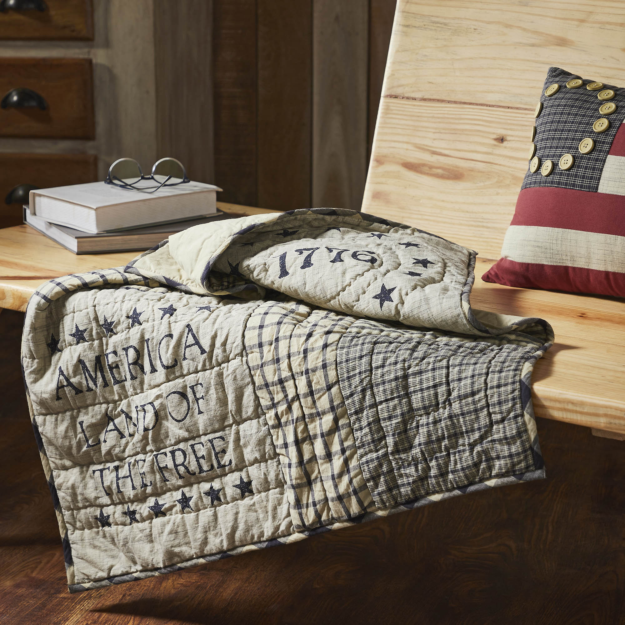 America Land Of The Free 1776 Quilted Lap Throw